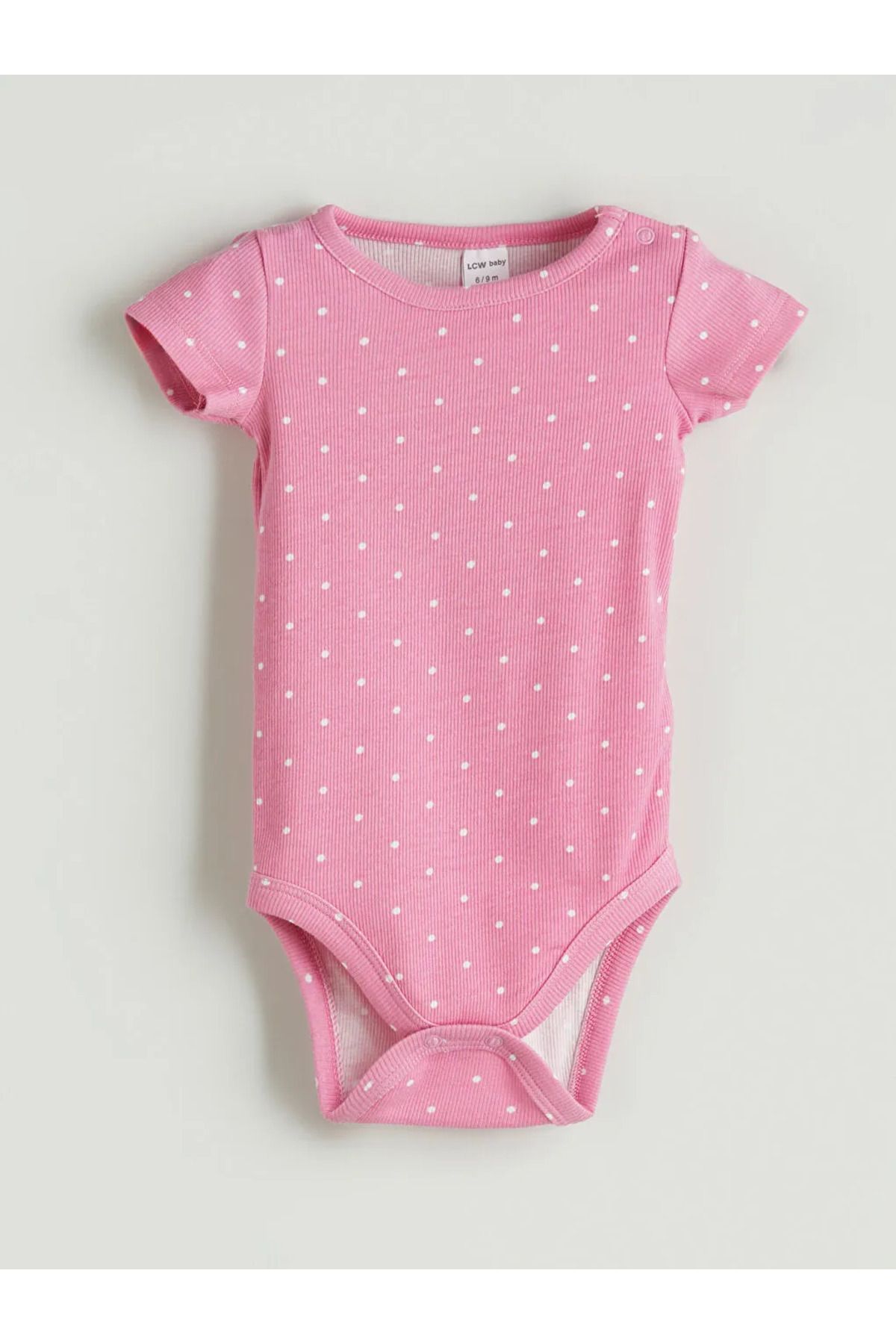 LC Waikiki LCW baby Pembe Puantiye Kız Bebek Çıtçıtlı Body
