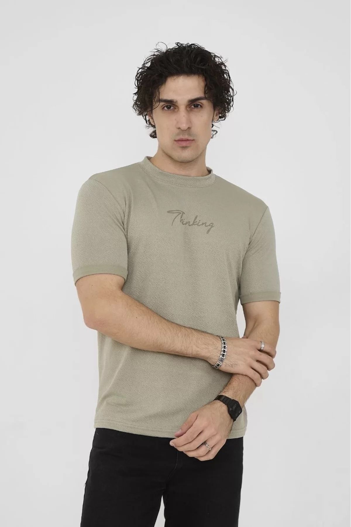 İndigo Park Erkek tişört modelleri Unisex Bisiklet Yaka Slim fit T-Shirt