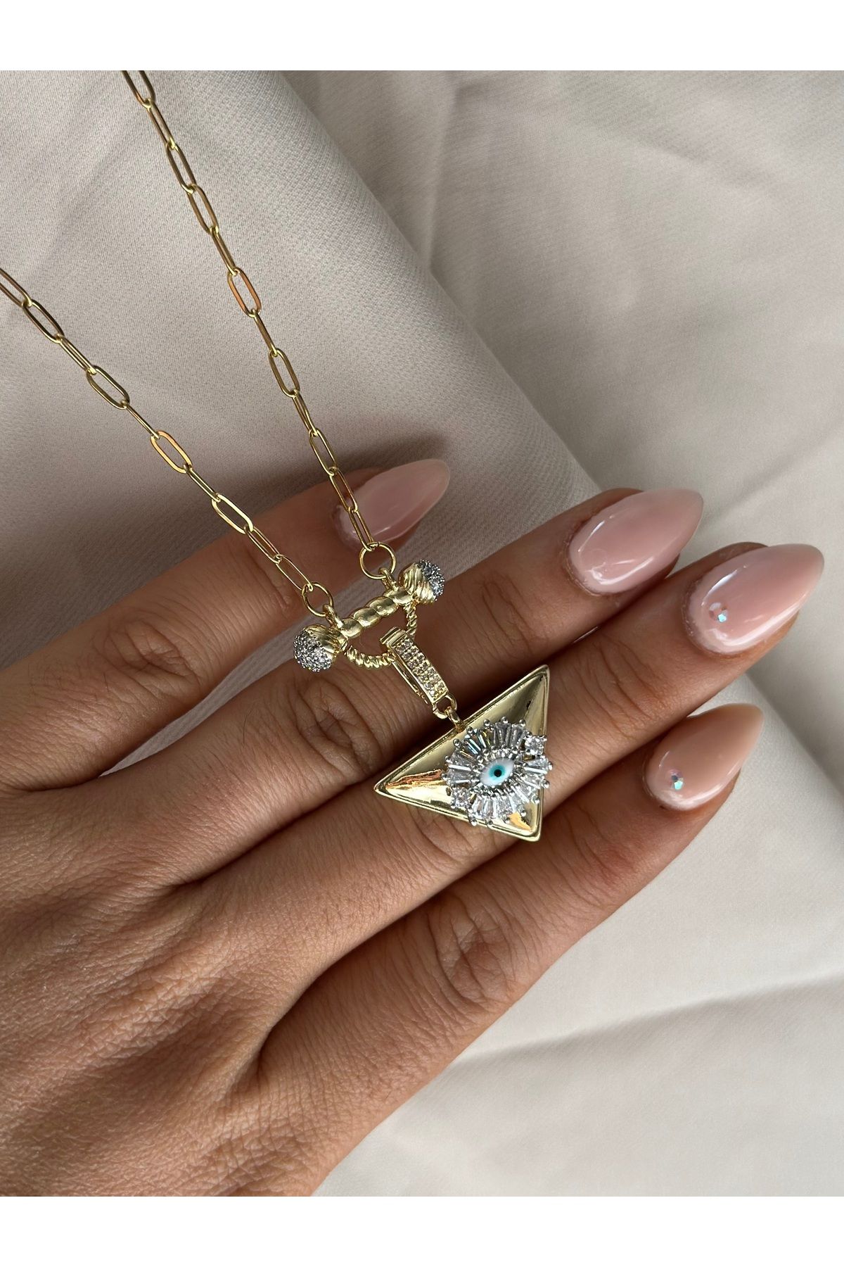 Liyajewellery Tasarım Nazar Göz Çelik Kolye (316L)