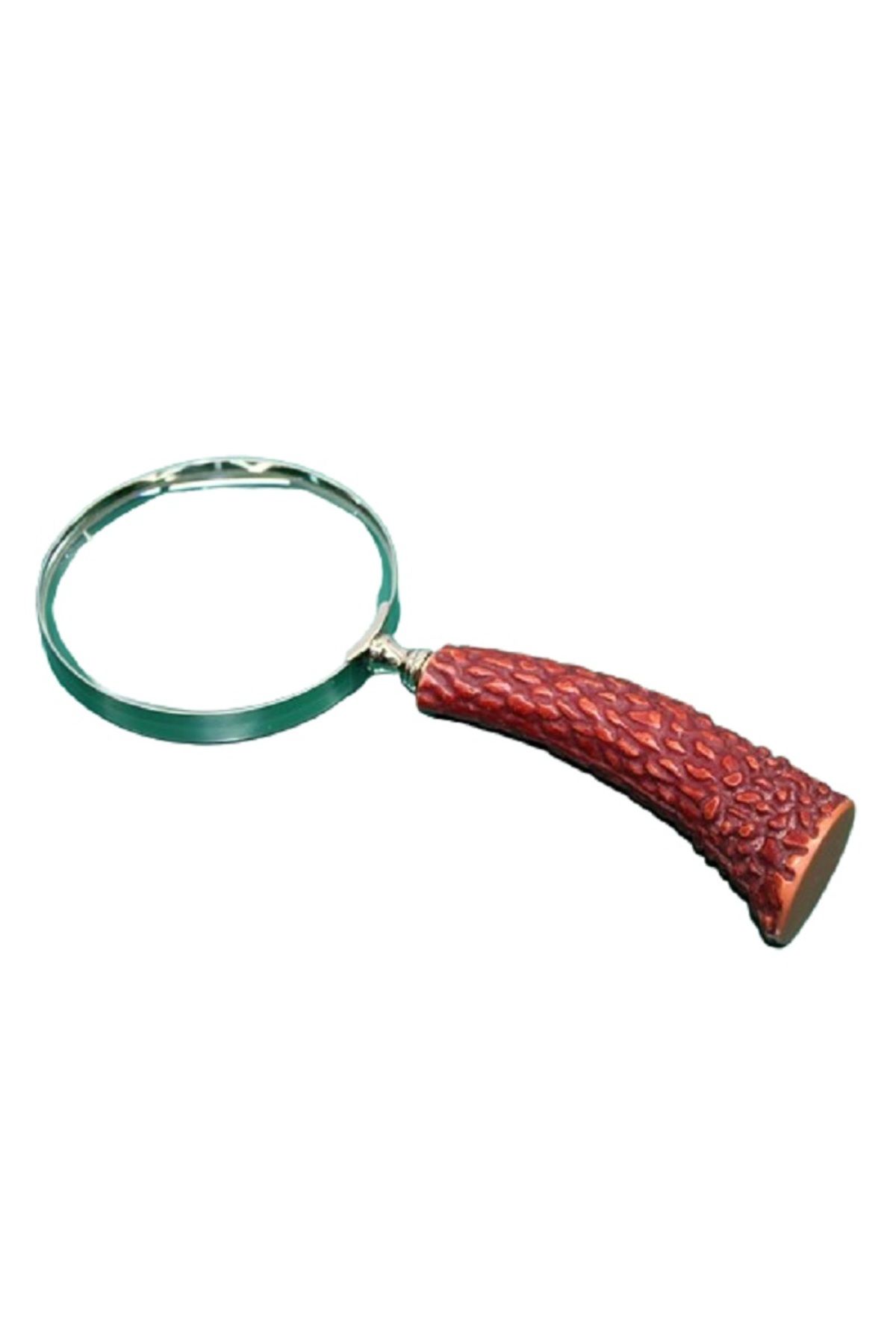Livava Boynuz Saplı Pirinç Büyüteç, Kırmızı, 24x10