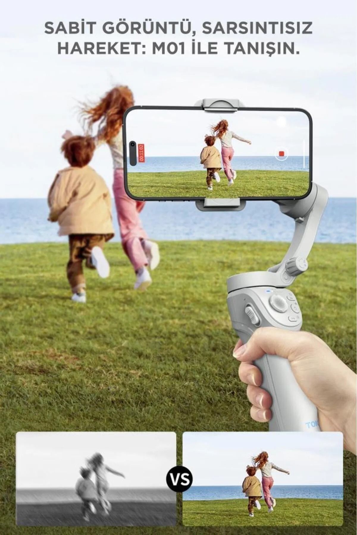 EN SİGA M01 Gri Çok Amaçlı Gimbal Özellikli Tripod Selfie Çubuğu