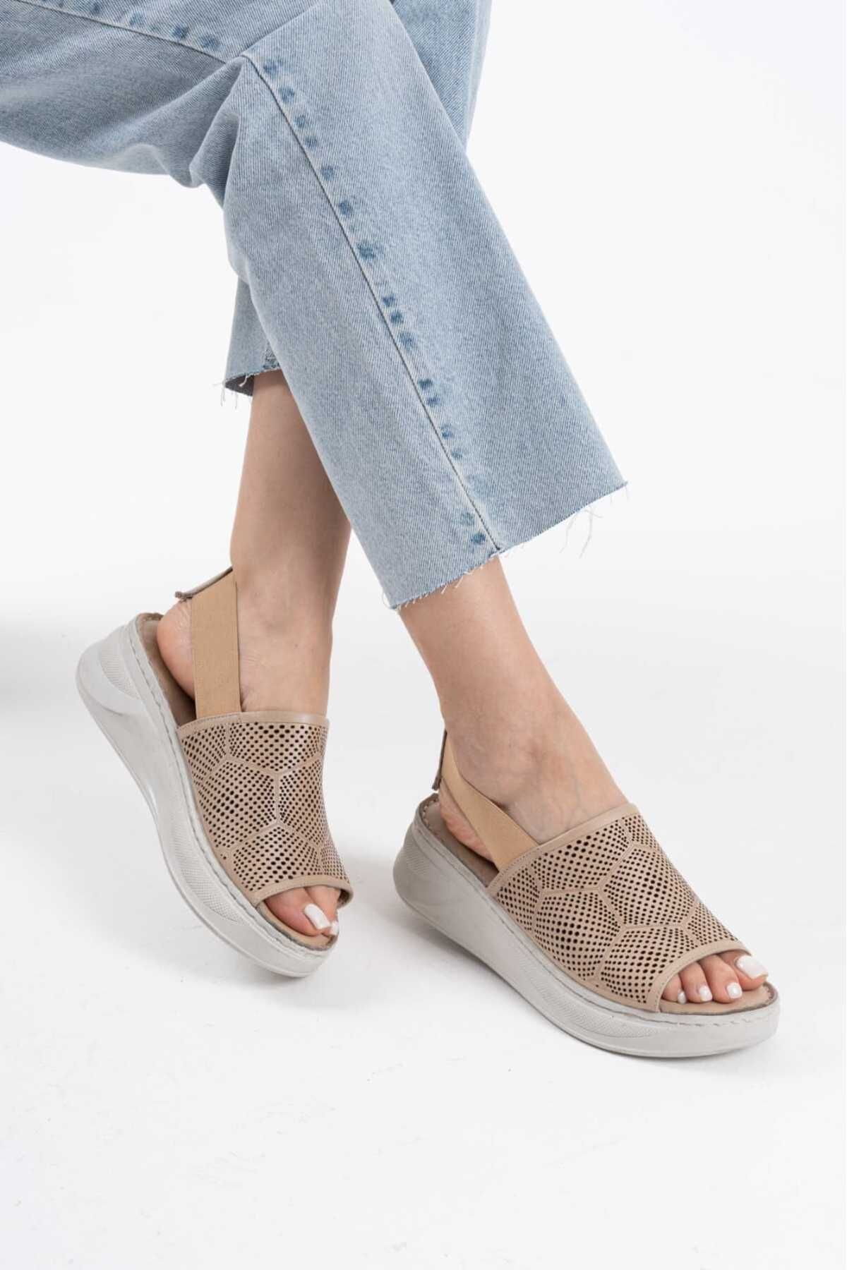 Halat Shoes Kadın Hakiki Deri Sandalet HLT-215
