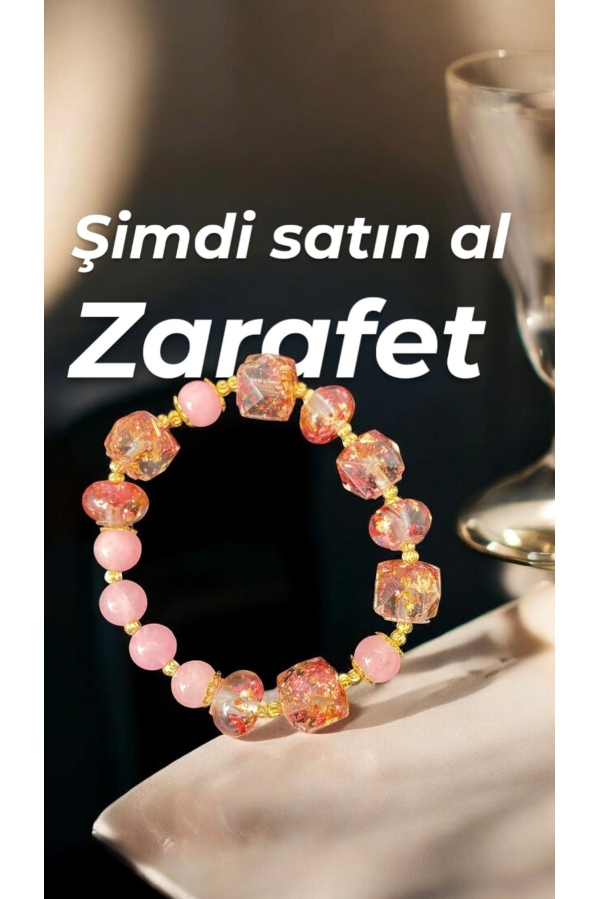 Şifalarburada Özel Üretim Aşk Enerjilerine Uyumlu Pembe Kuvars Bileklik