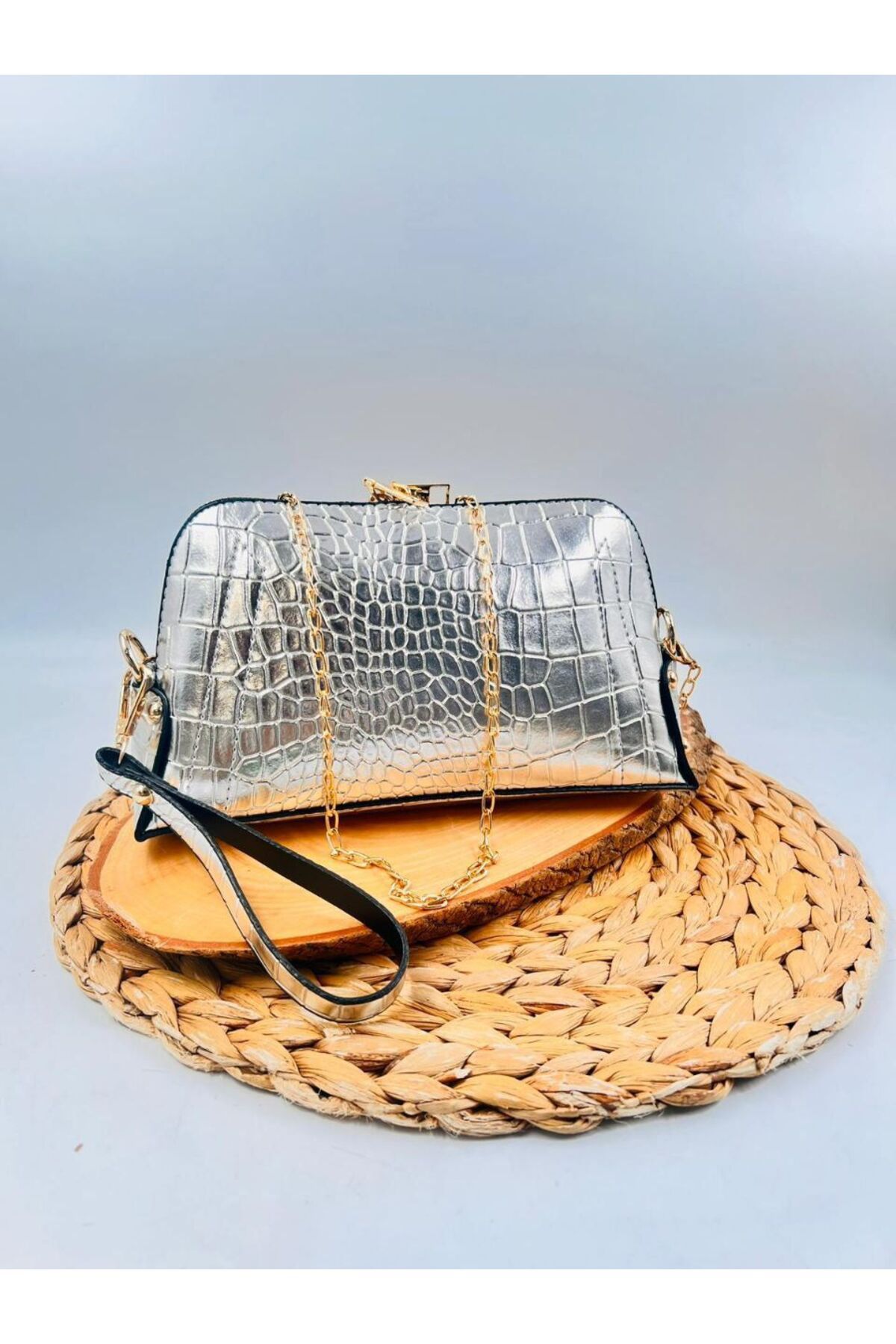 ARB El Çanta Zincir Çapraz Askılı Clutch Modern Şık El Çantası