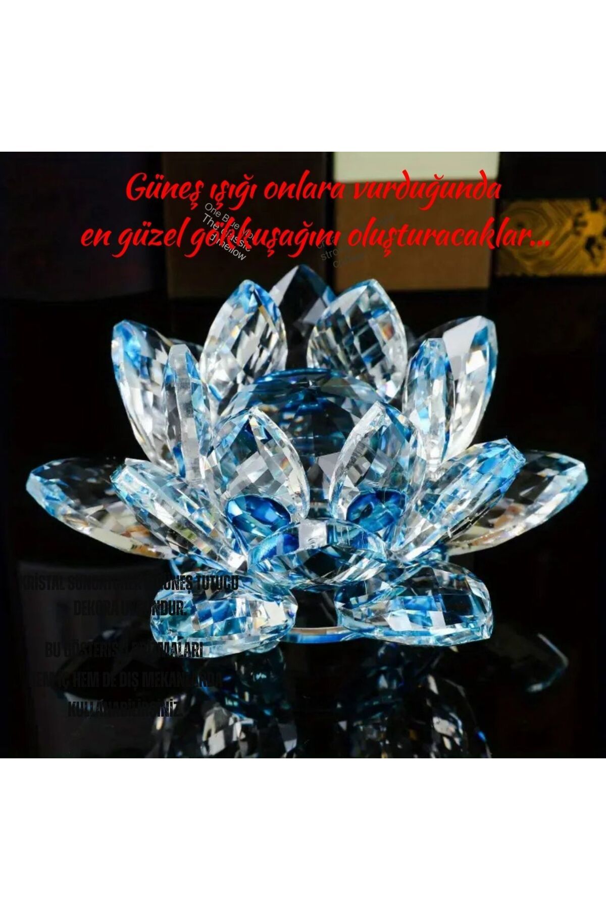 Bozy Kristal Cam Lotus Çiçeği Dekoratif Tutucu, Ev & Ofis Dekoru