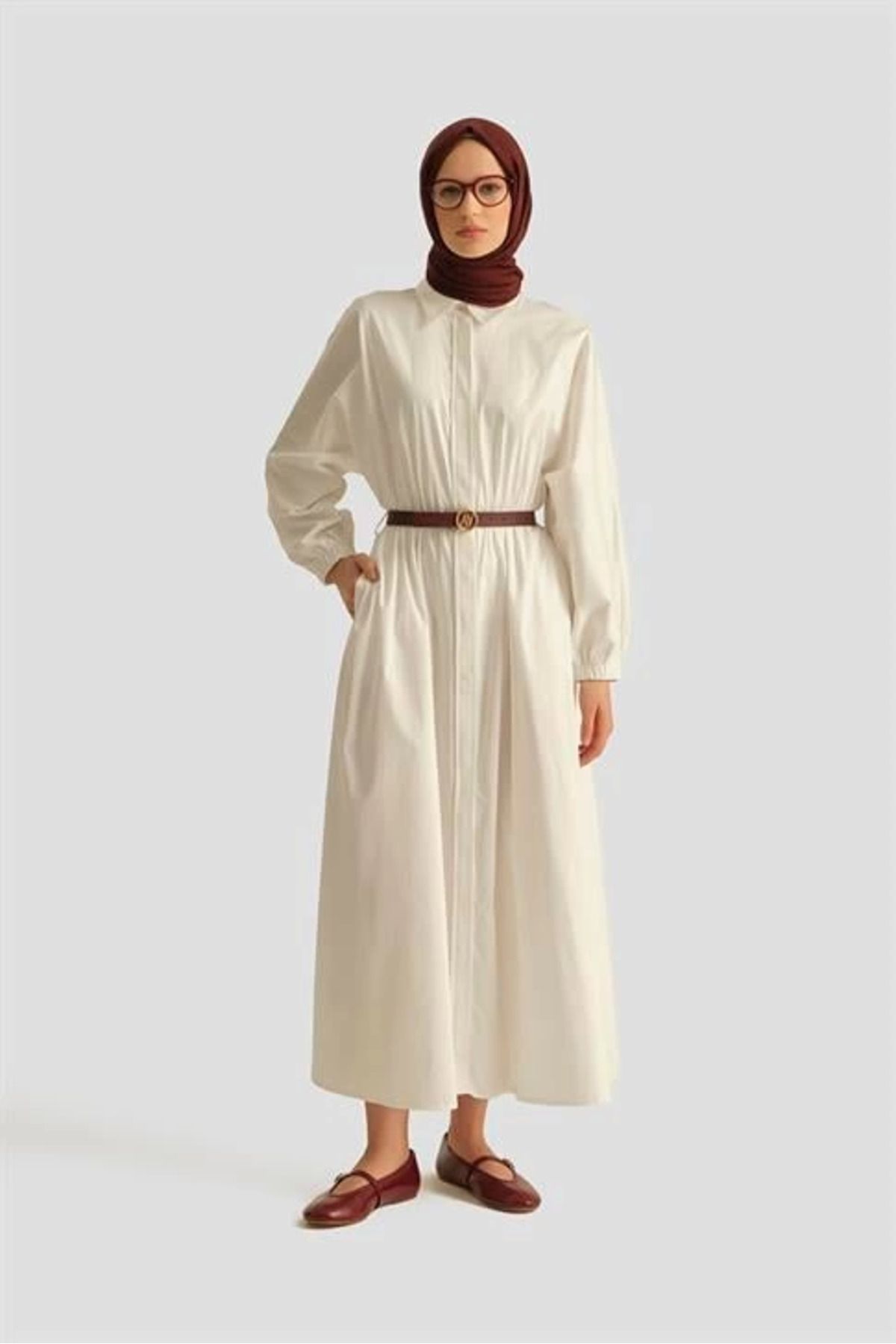 aradimtaradim Armine Elbise 25YD9025-1 Beyaz