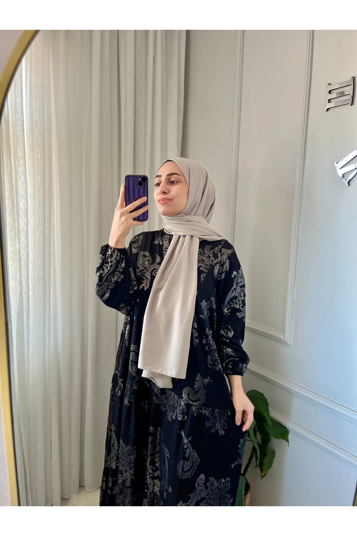BURCU TESETTÜR Tesettür Düğmeli Viskon Kadın Elbise