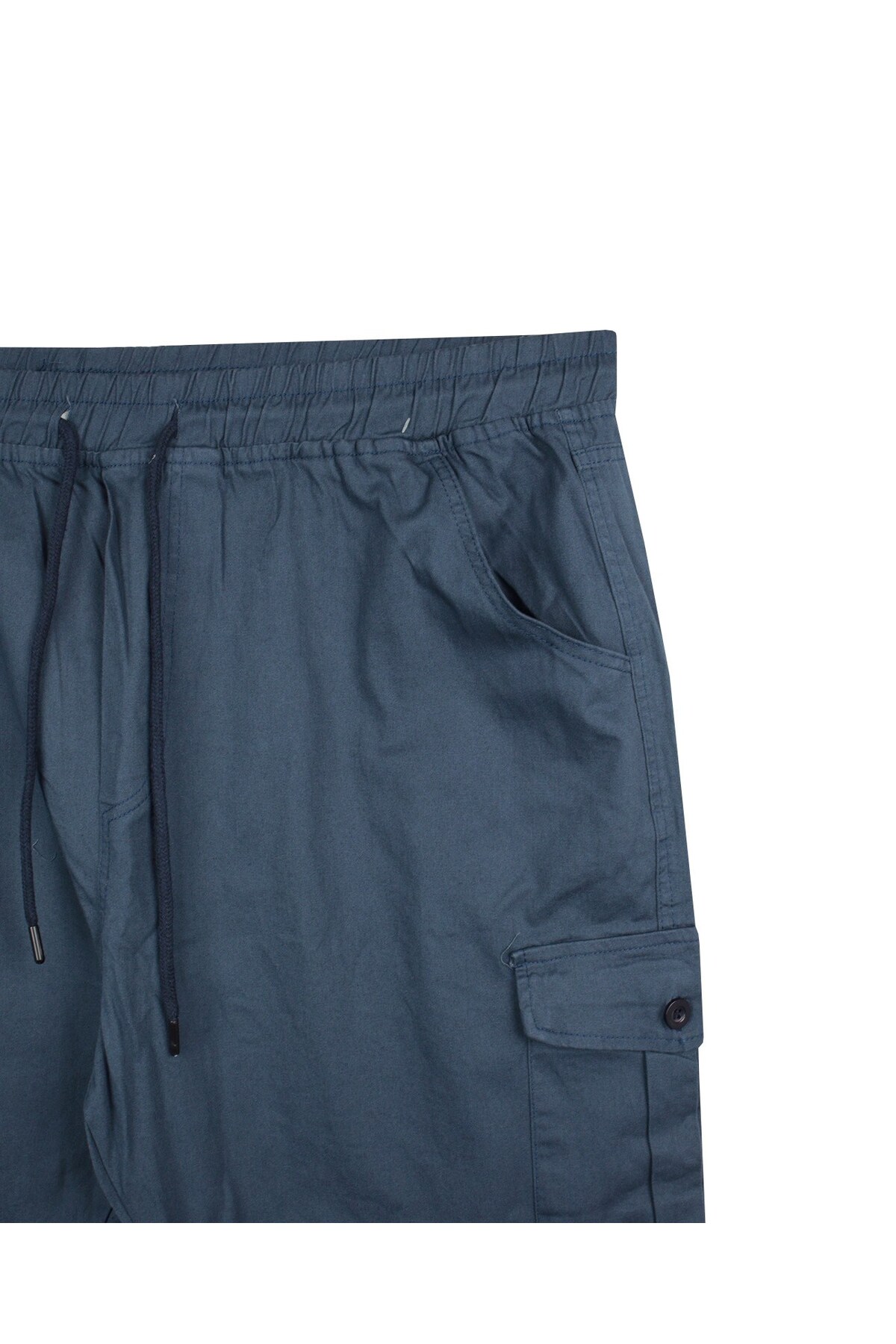 marufshop Kargo Cepli 100 Kilo-180 Kilo Arası Için Uygun Erkek Büyük Beden Gabardin Pantolon İndigo görsel 4