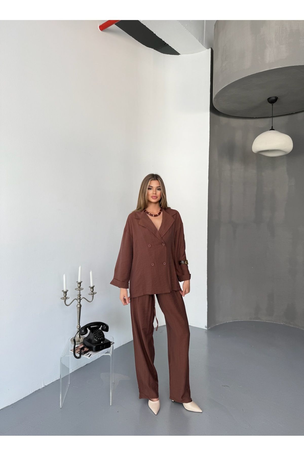 modabetce ÇİLEK KUMAŞ BLAZER CEKET PANTOLON TAKIM