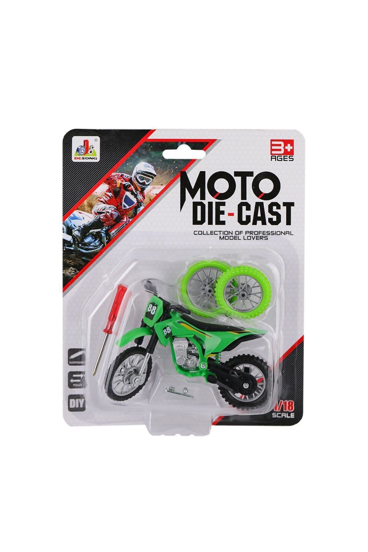 Aymir Ticaret KZL-DS927 Motorsiklet DIY Tornavidalı 1:18 -Kızılkaya Oyuncak