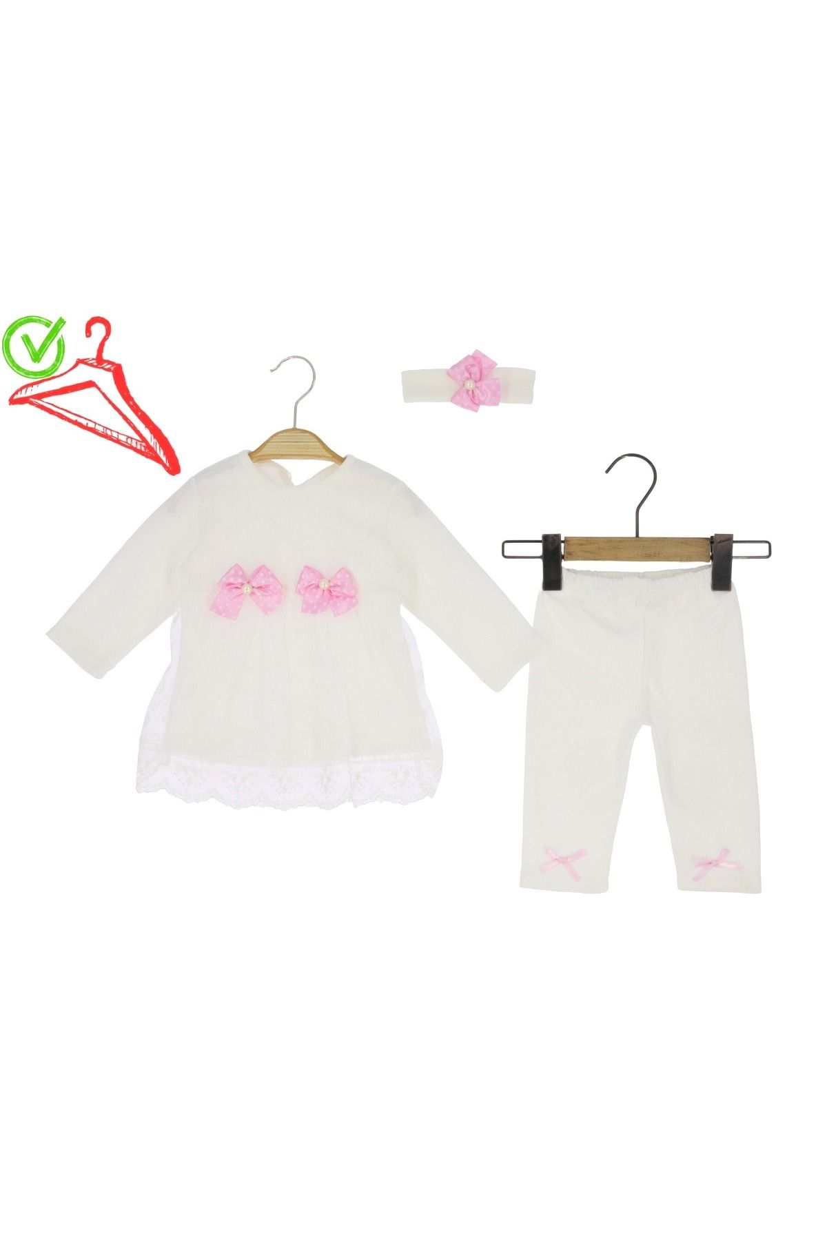 hoppi KIZ BEBEK TAKIM TAYTLI FİYONKLU