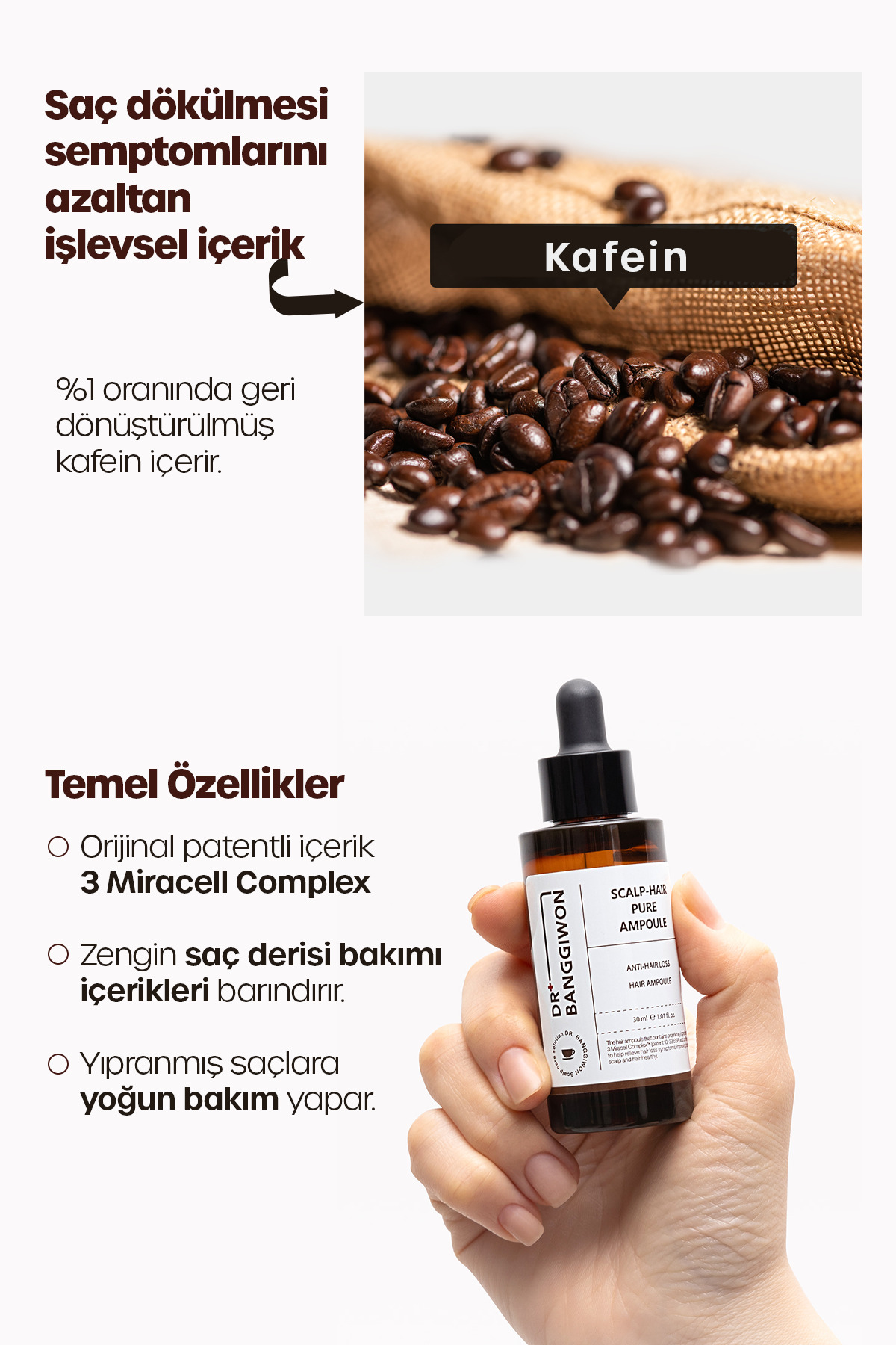 Ampoule Saç Serumu Dökülme Karşıtı Yoğun Onarıcı Scalp Hair Pure Ampoule 30 Ml — Serum30ml — تصویر 3 از 3