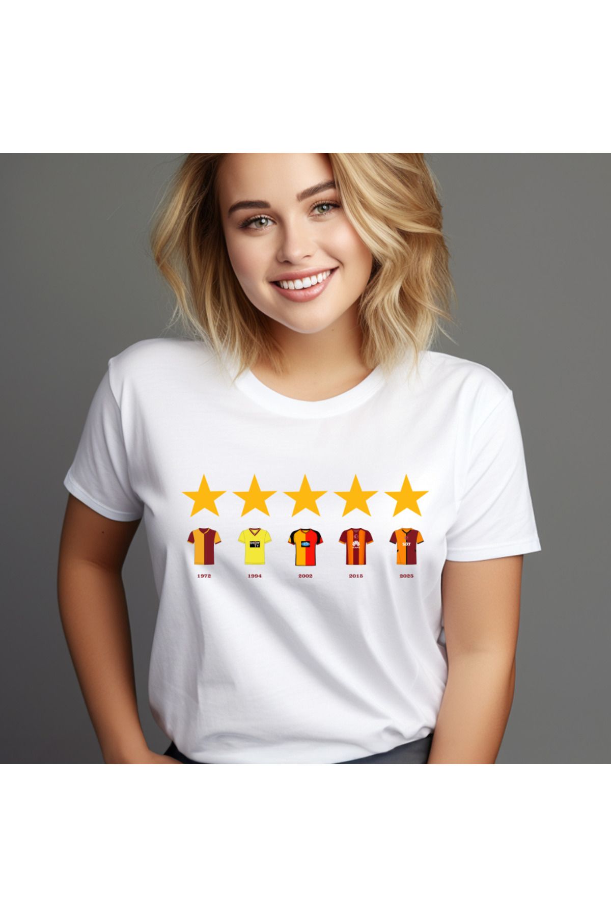 Gala Stile 5 Yıldız Retro Forma Kadın Tişört