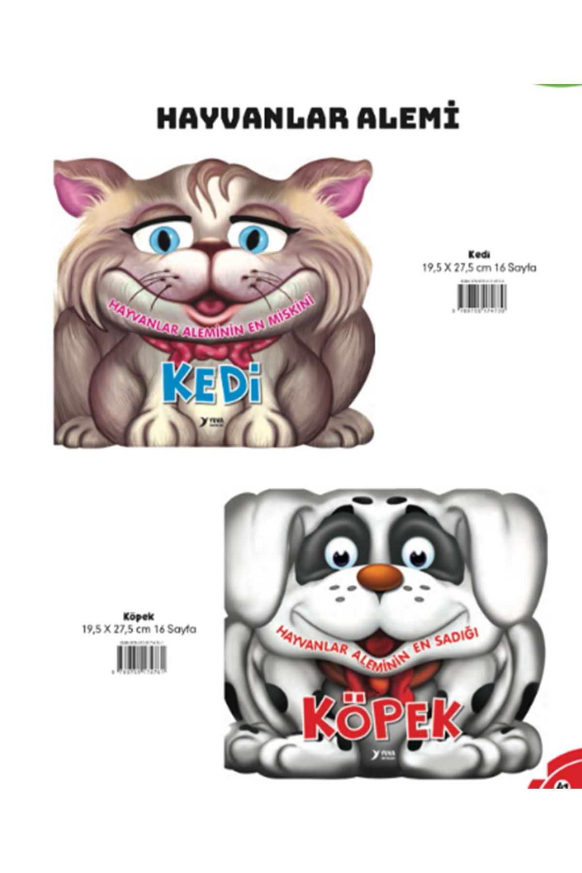 Yuva Yayınları Hayvanlar Alemi Kedi - Köpek - Şekilli Hayvanlar 2 Kitap Bez Çanta Hediyeli
