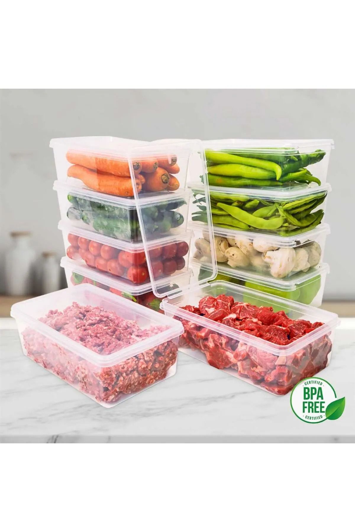 Hanedanev-20 Pieces 2000 ml Deep Freezer Freezer Storage Container with Lid - Refrigerator Organizer 2 Liters with Lid 4