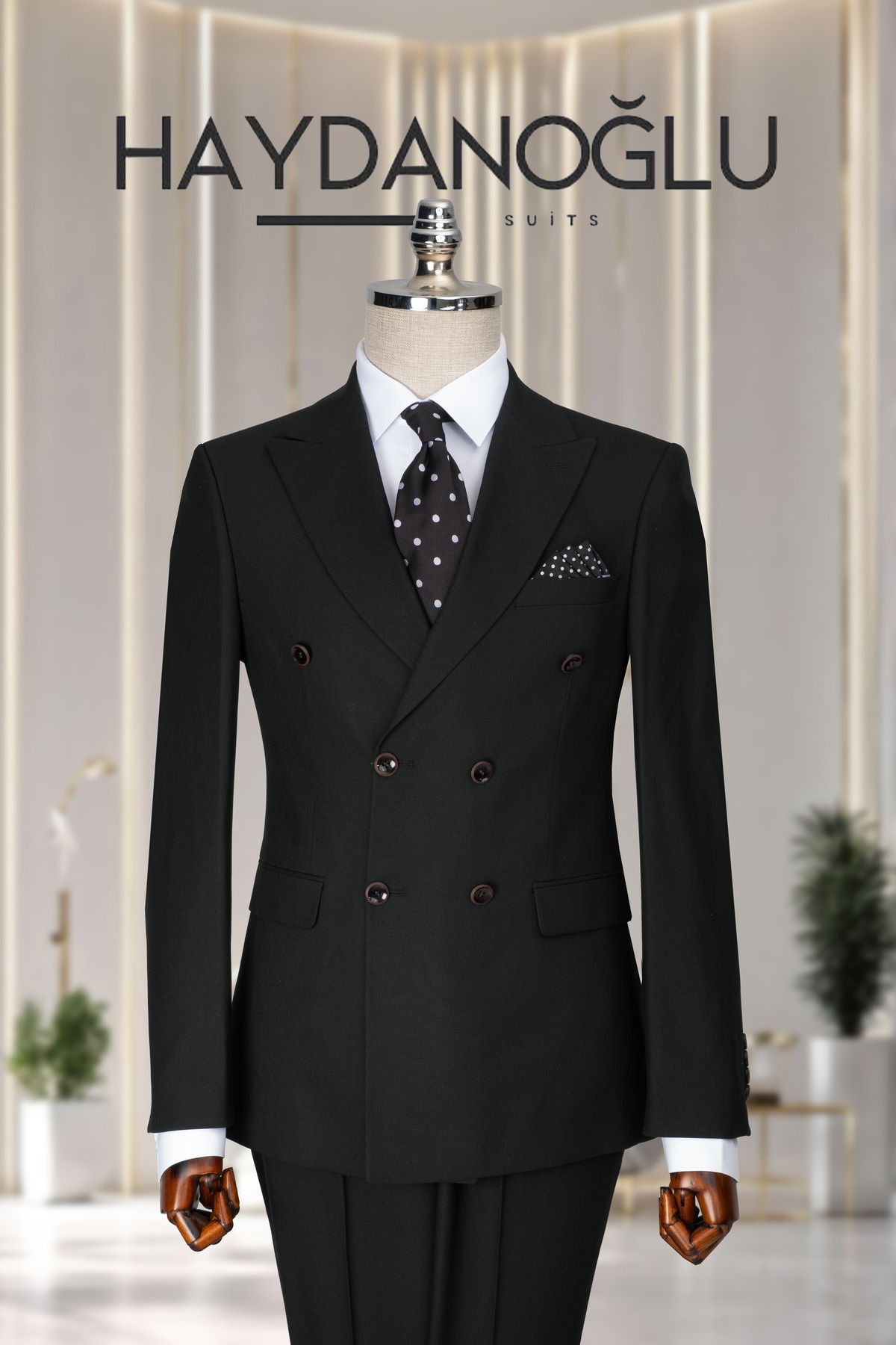 haydanoglu Kruvaze Takım Elbise SlimFit Siyah MS37H9