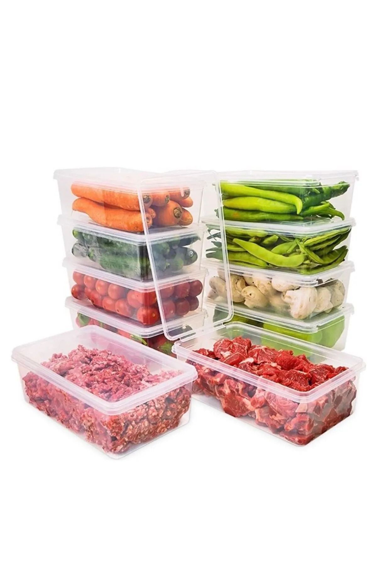 Hanedanev-20 Pieces 2000 ml Deep Freezer Freezer Storage Container with Lid - Refrigerator Organizer 2 Liters with Lid 3