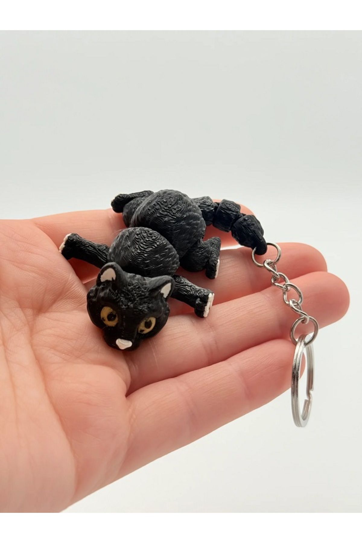 moonparacord 3 D Şirin Hareketli Kedi Anahtarlık