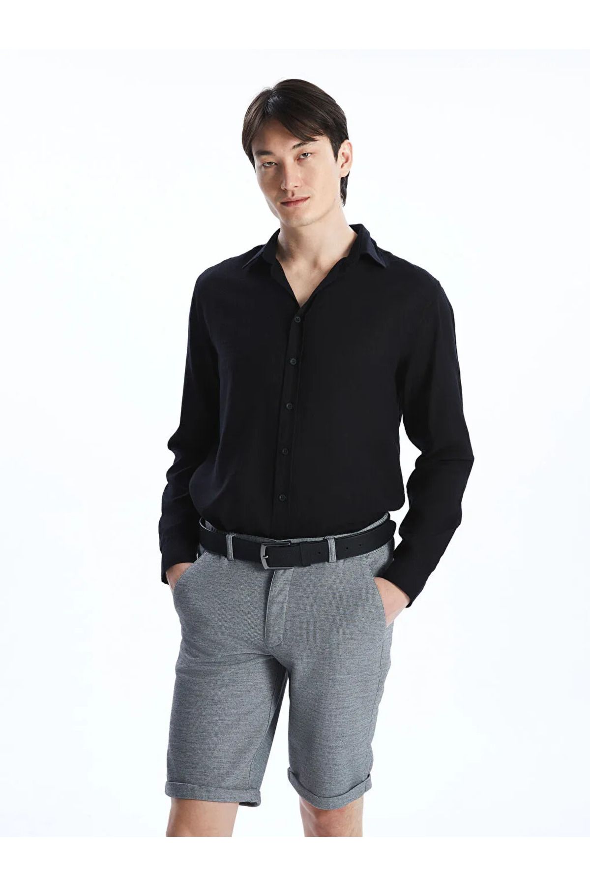 LC Waikiki Slim Fit Uzun Kollu Armürlü Erkek Gömlek