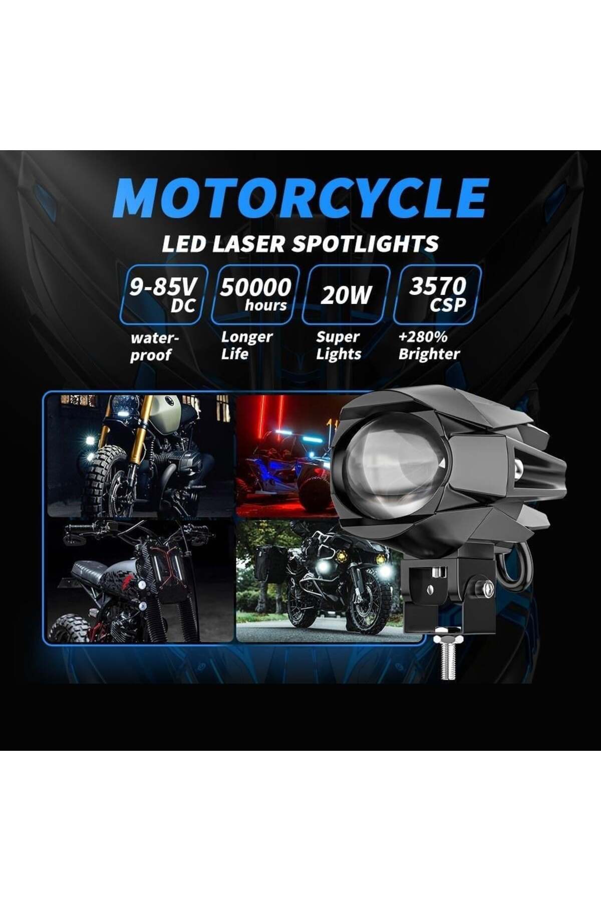 ASTRA LED 2 Adet Motosiklet Atv Utv Scooter Offroad Beyaz Sarı