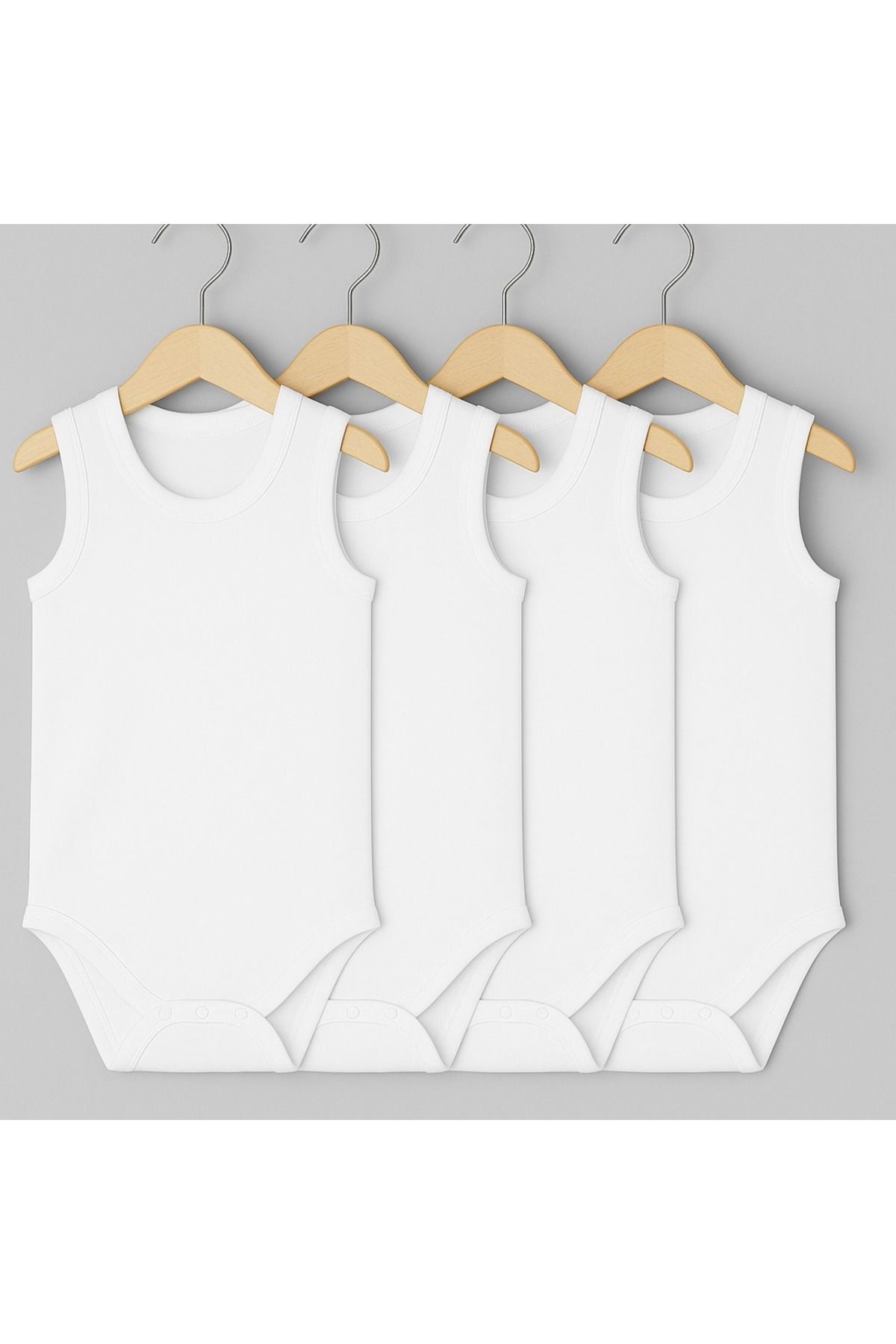 ÇOÇÇE BABY %100 Organik Pamuklu 4'lü Askılı Bebek Body Zıbın