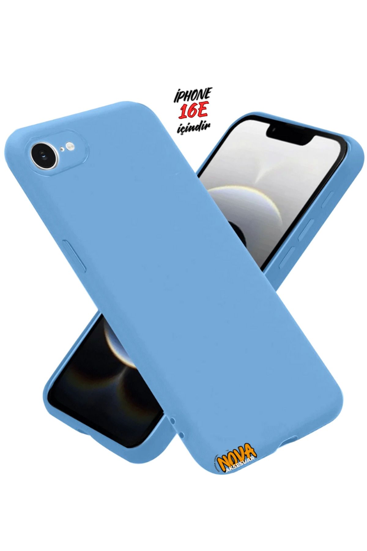 cepmoda iPhone 16E Kılıf | Yumuşak Ince Slim Soft Silikon Yerli Üretim Kapak - MAVİ