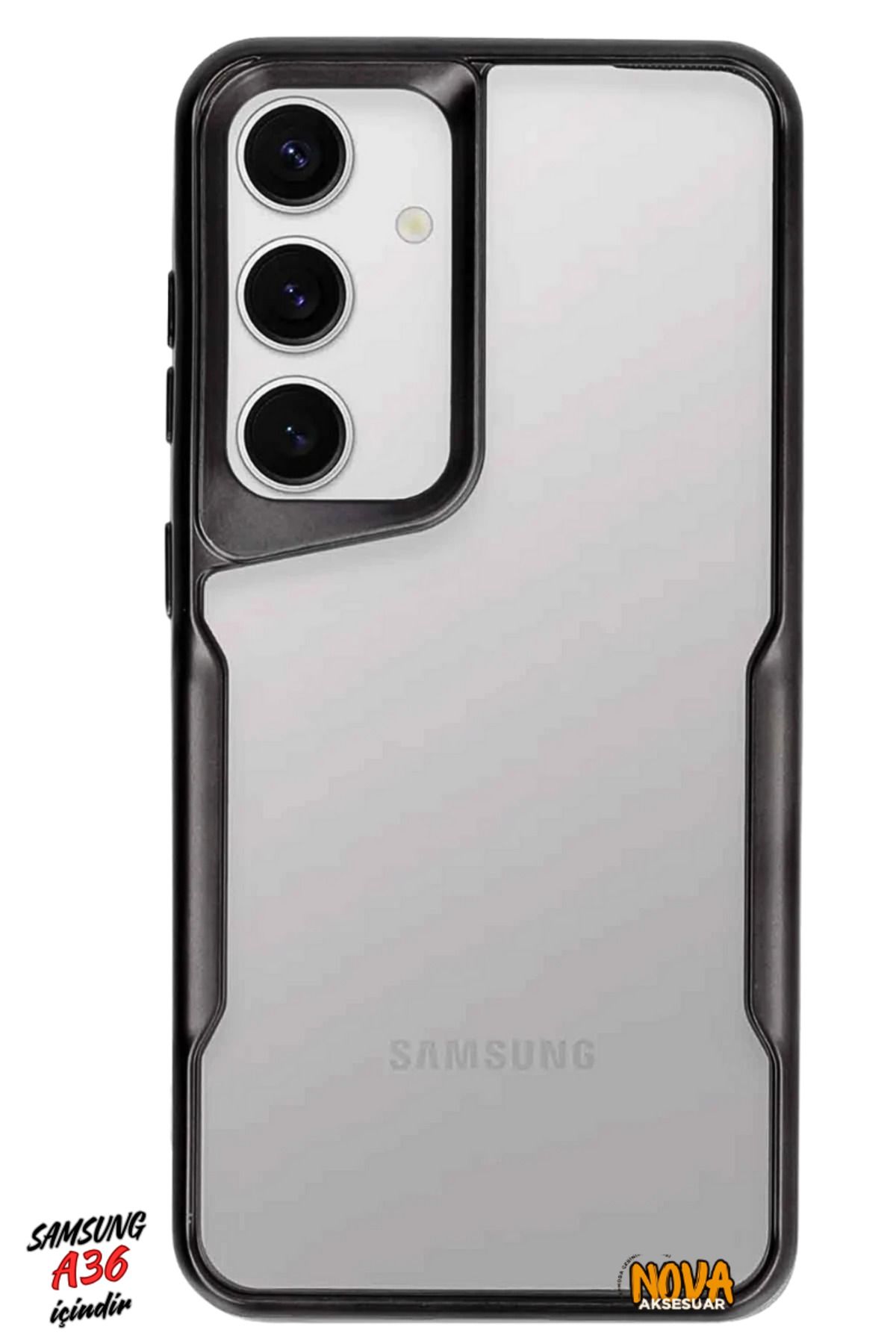 cepmoda SAMSUNG GALAXY A36 - Boyi Silikon Kapak/Kılıf - SİYAH