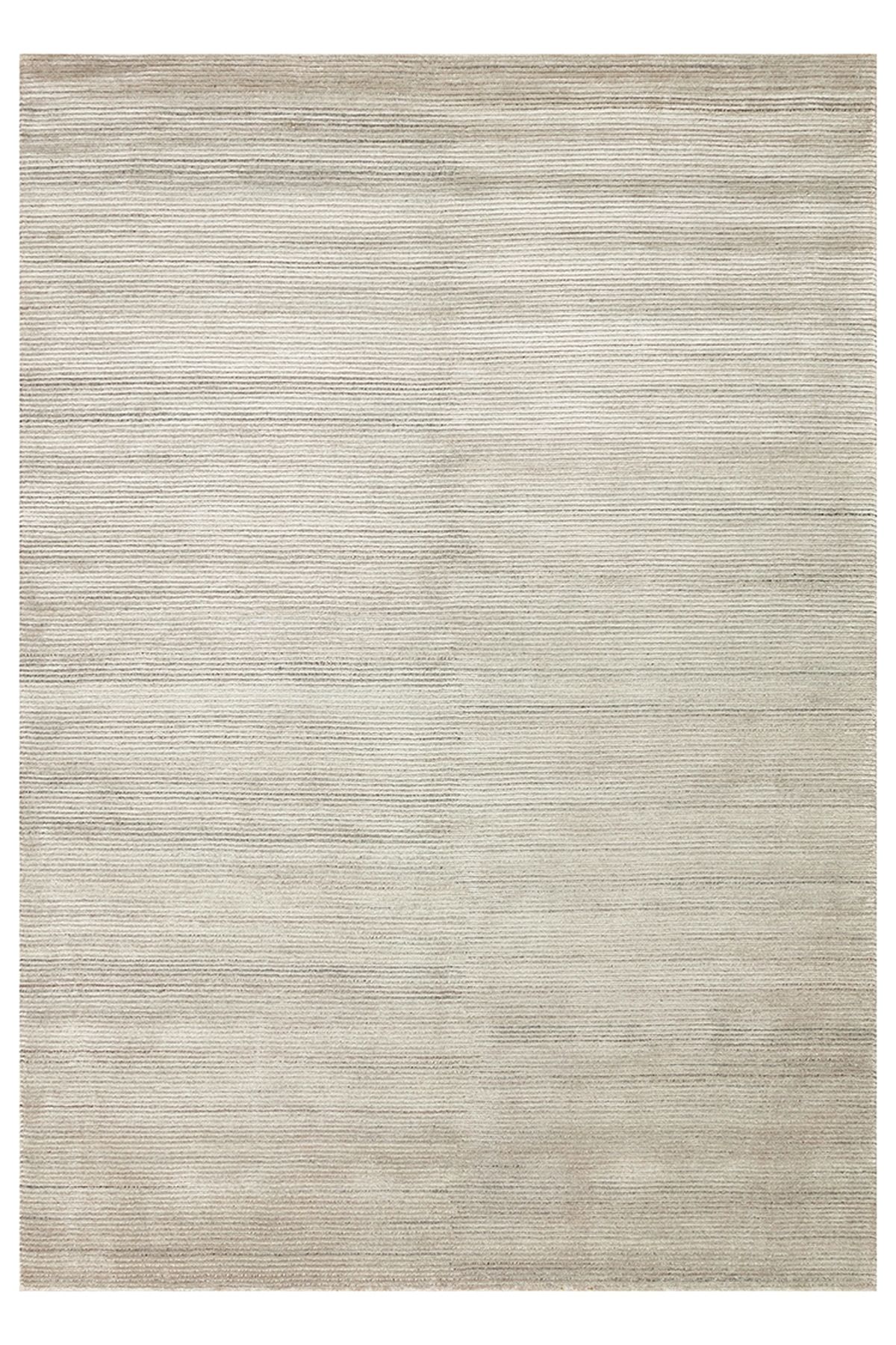 CARPETDOCIA Portofino Serisi %100 Naturel Viskon Yün Pamuk El Dokuma Modern Salon Oturma Odası Halı SILVER
