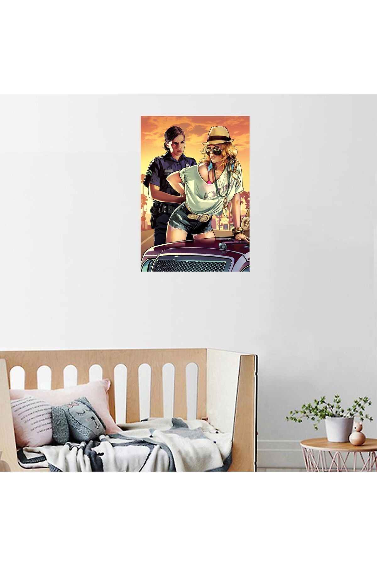 hediyenebak GTA Girl Yapışkanlı 21x30 Poster Sticker Etiket