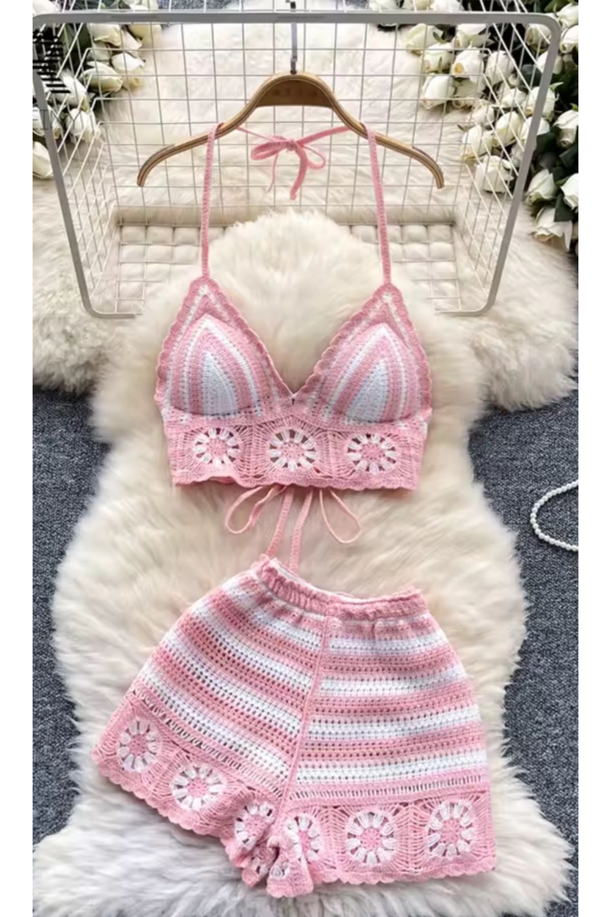 Butik ZA Handmade ikili yazlık tığ işi takım