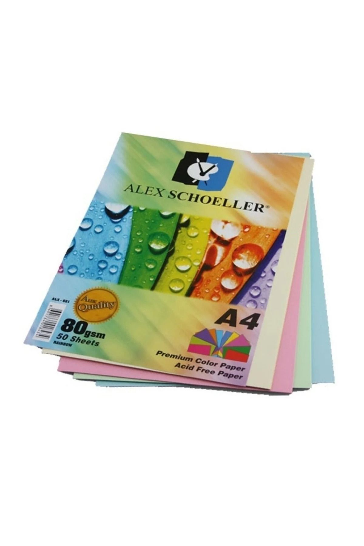 Alex RENKLİ FOTOKOPİ KAĞIDI A4 AÇIK PASTEL 80 GR 100 LÜ PAKET