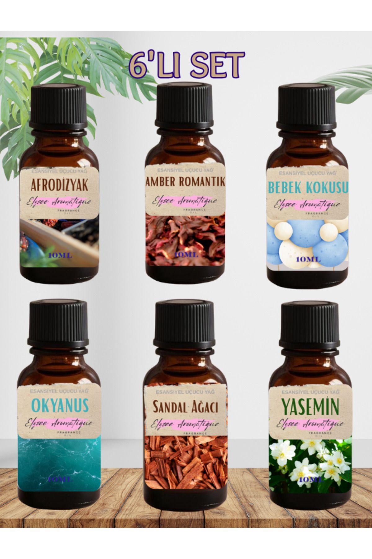 Elysee Aromatique 6'lı Set Esansiyel Uçucu Koku Yağı Difüzör Esansı Buhurdanlık Yağı Aromaterapi Yağı