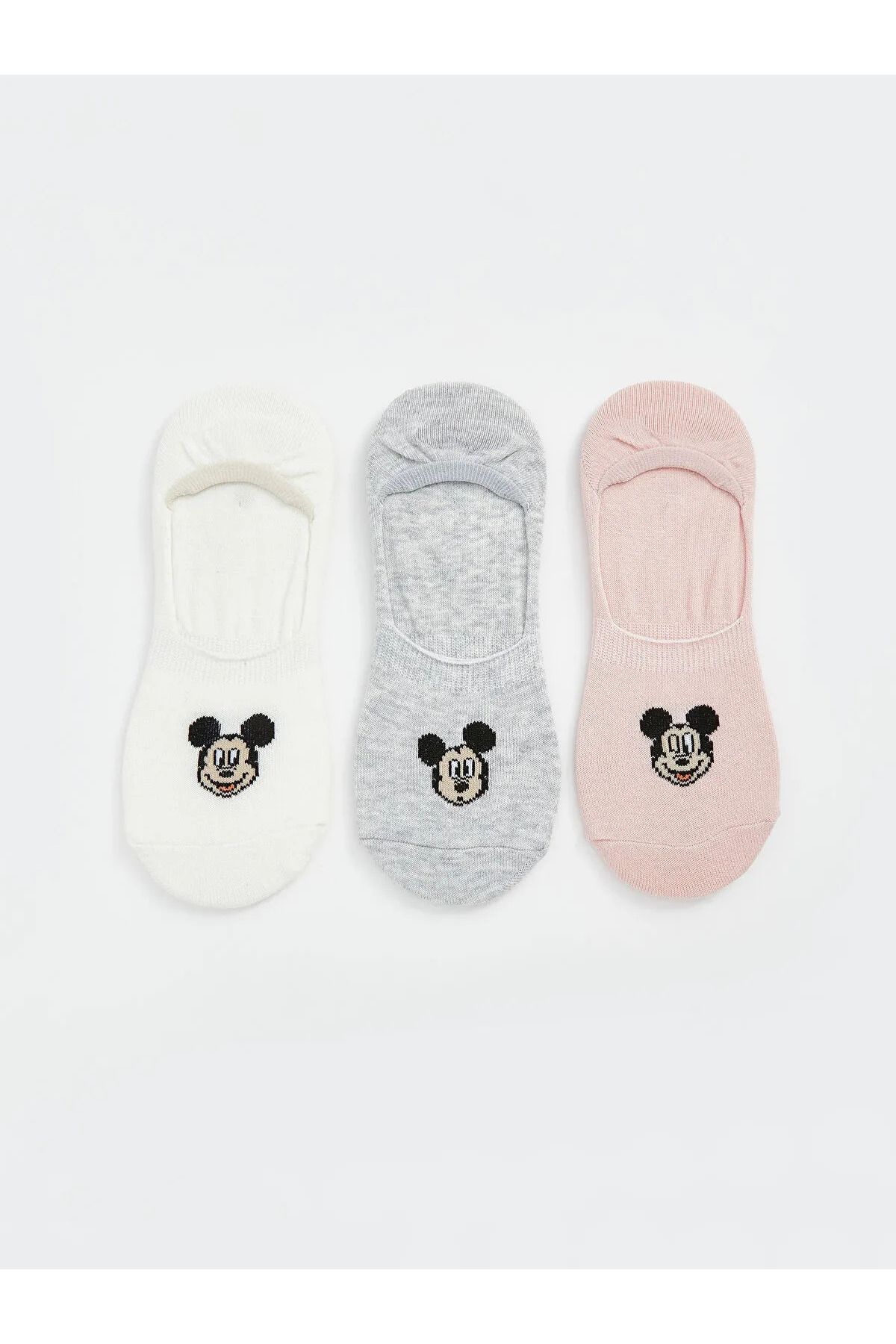 LC Waikiki Mickey Mouse Baskılı Kadın Babet Çorap 3'lü