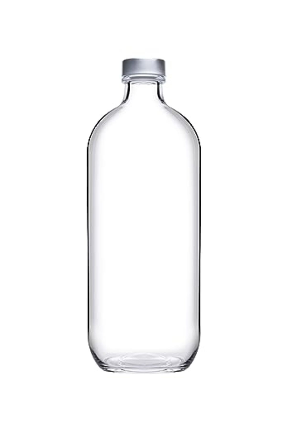 ShopZum Pasabahce Iconic Alüminyum Kapaklı Cam Şişe, Şeffaf, 1 Litre