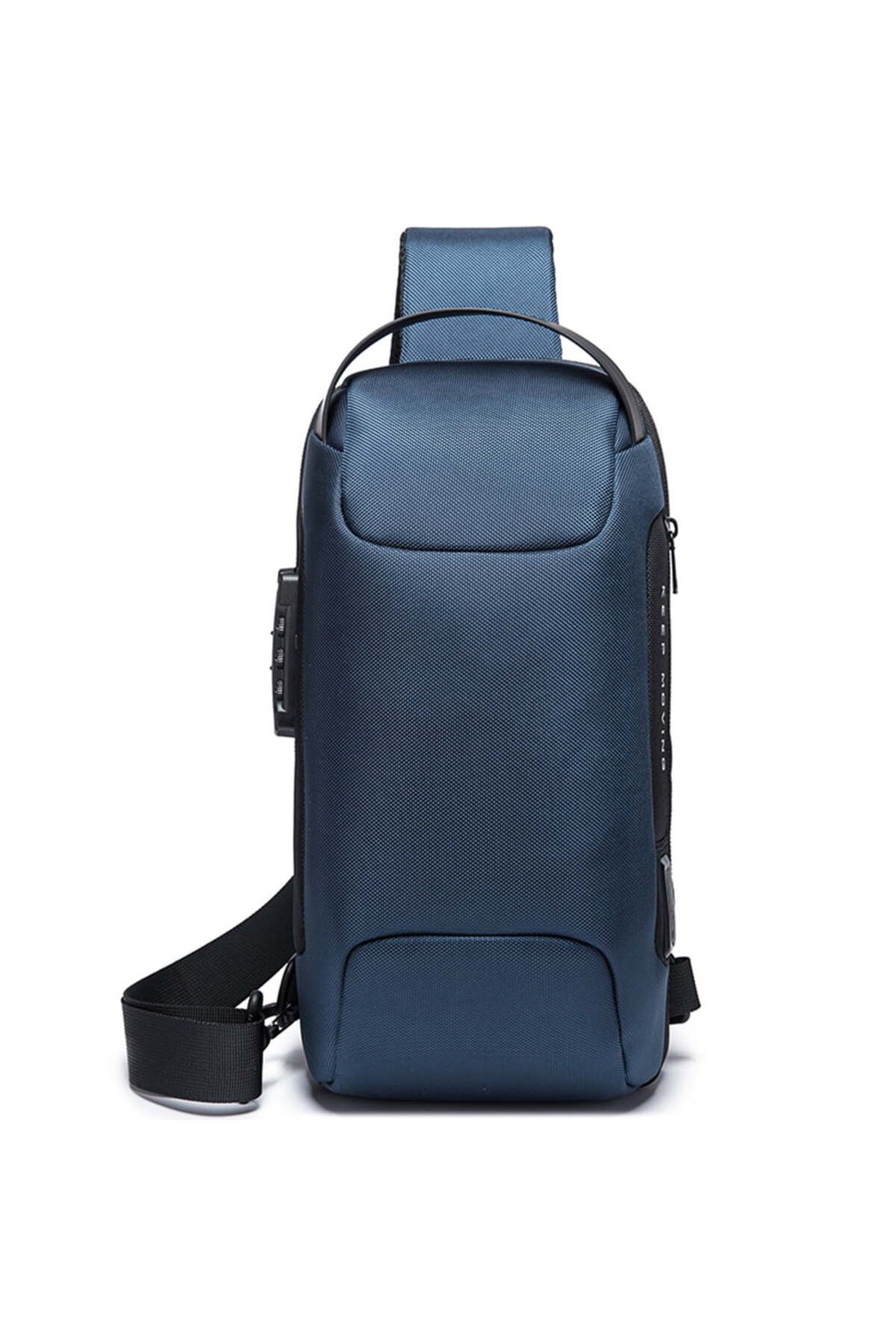 BANGE Rucsac Crossbody, Rezistent La Stropi De Apa,buzunar Antifurt, Lacat Tsa Si Port Usb, Bange,albastru Unisex - One Size