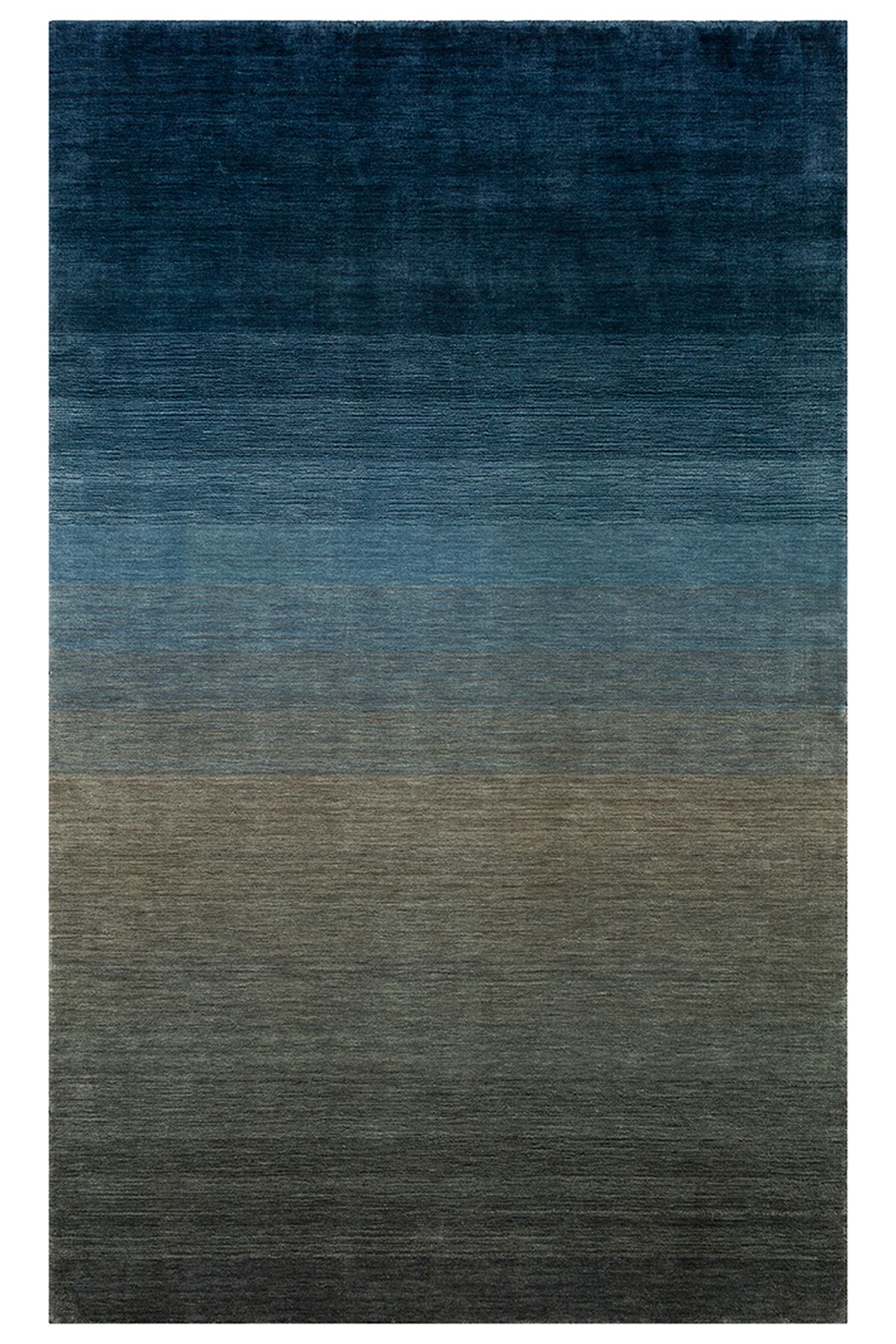 CARPETDOCIA Donatella Serisi %100 Yeni Zelanda Yünü El Dokuma Gradyan Salon Oturma Odası Halı NAVY GREY