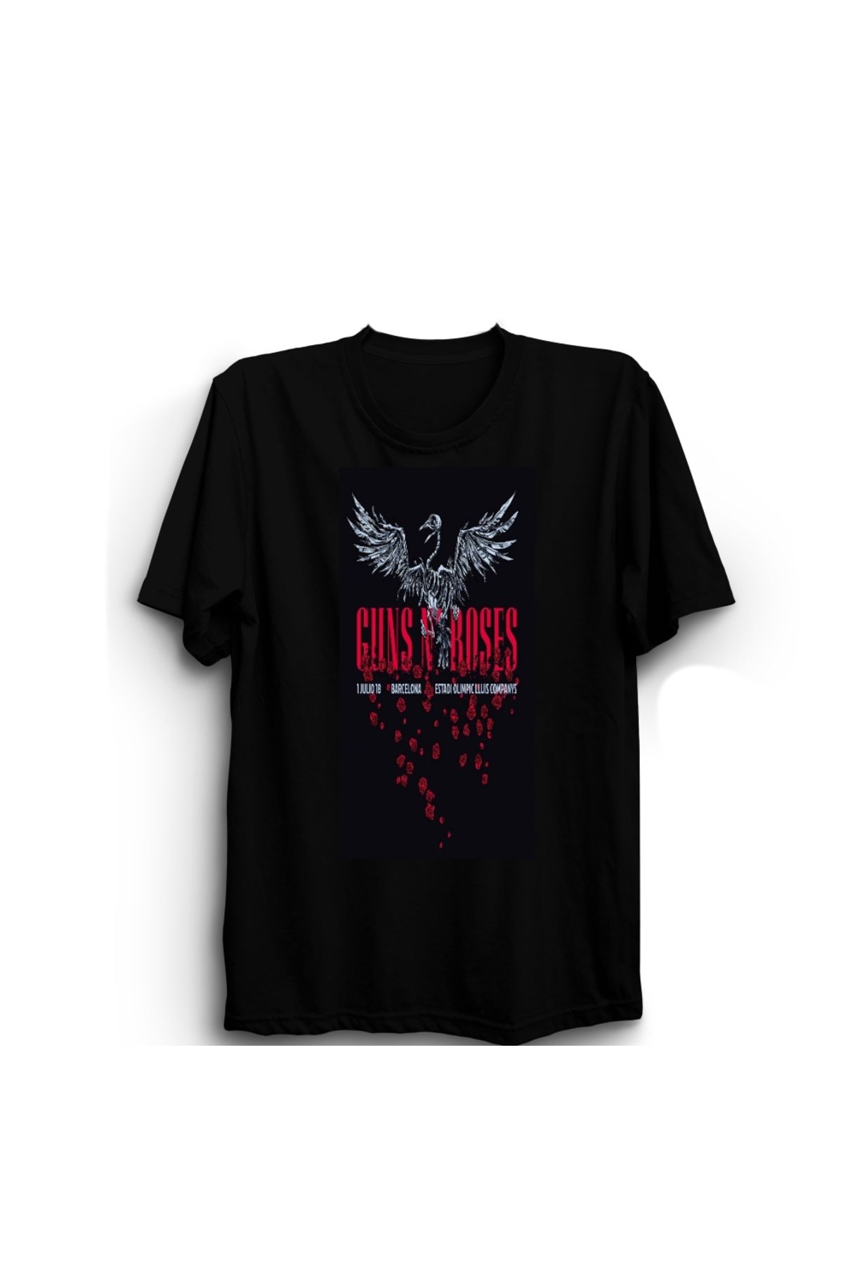 The Fame Guns N' Roses, Phoenix, Tour, Rock Metal Müzik Grubu Baskılı, Unisex %100 Pamuk Tişört