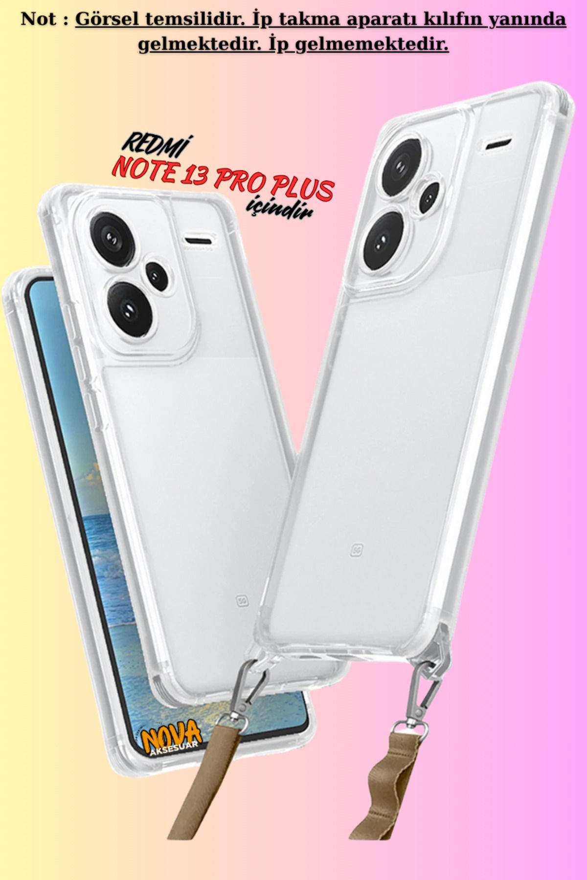 cepmoda Xiaomi NOTE 13 PRO PLUS uyumlu  - Renkli Kenar Darbe Koruyucu Penta TPU Kapak/Kılıf - ŞEFFAF