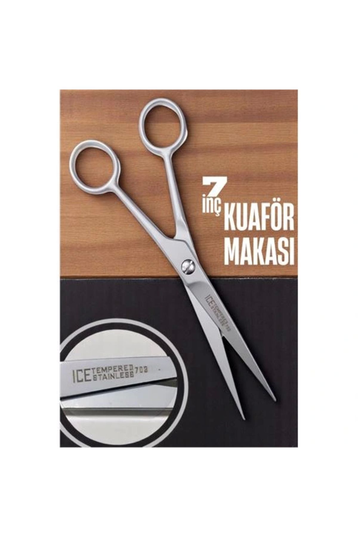 tammarket Ice Tempered 702 Berber Kuaför Makası Saç Kesim Makası Bıyık Sakal Makası Kuaför ekipmanları 17 cm