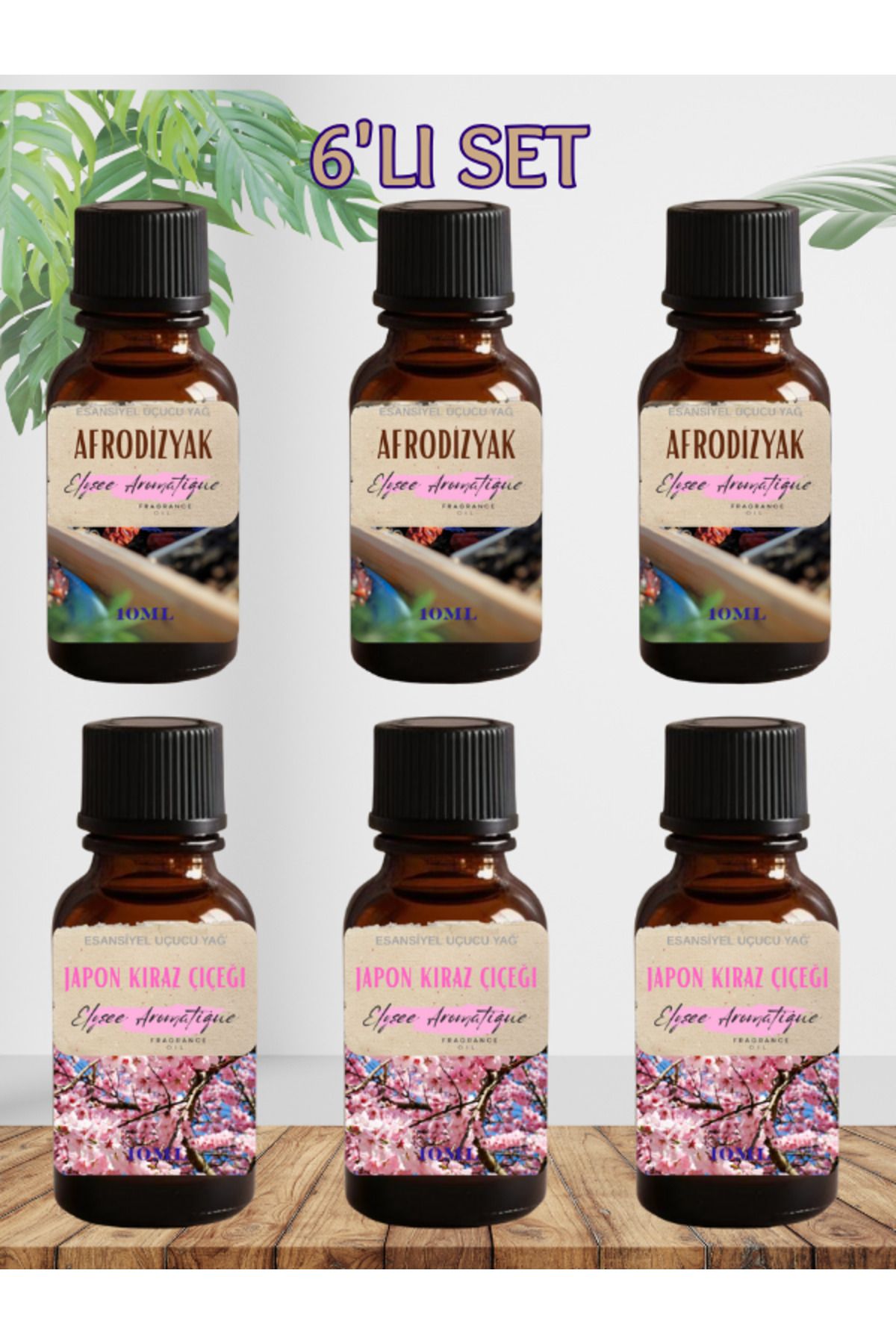 Elysee Aromatique 6'lı Set Esansiyel Uçucu Koku Yağı Difüzör Esansı Buhurdanlık Yağı Aromaterapi Yağı