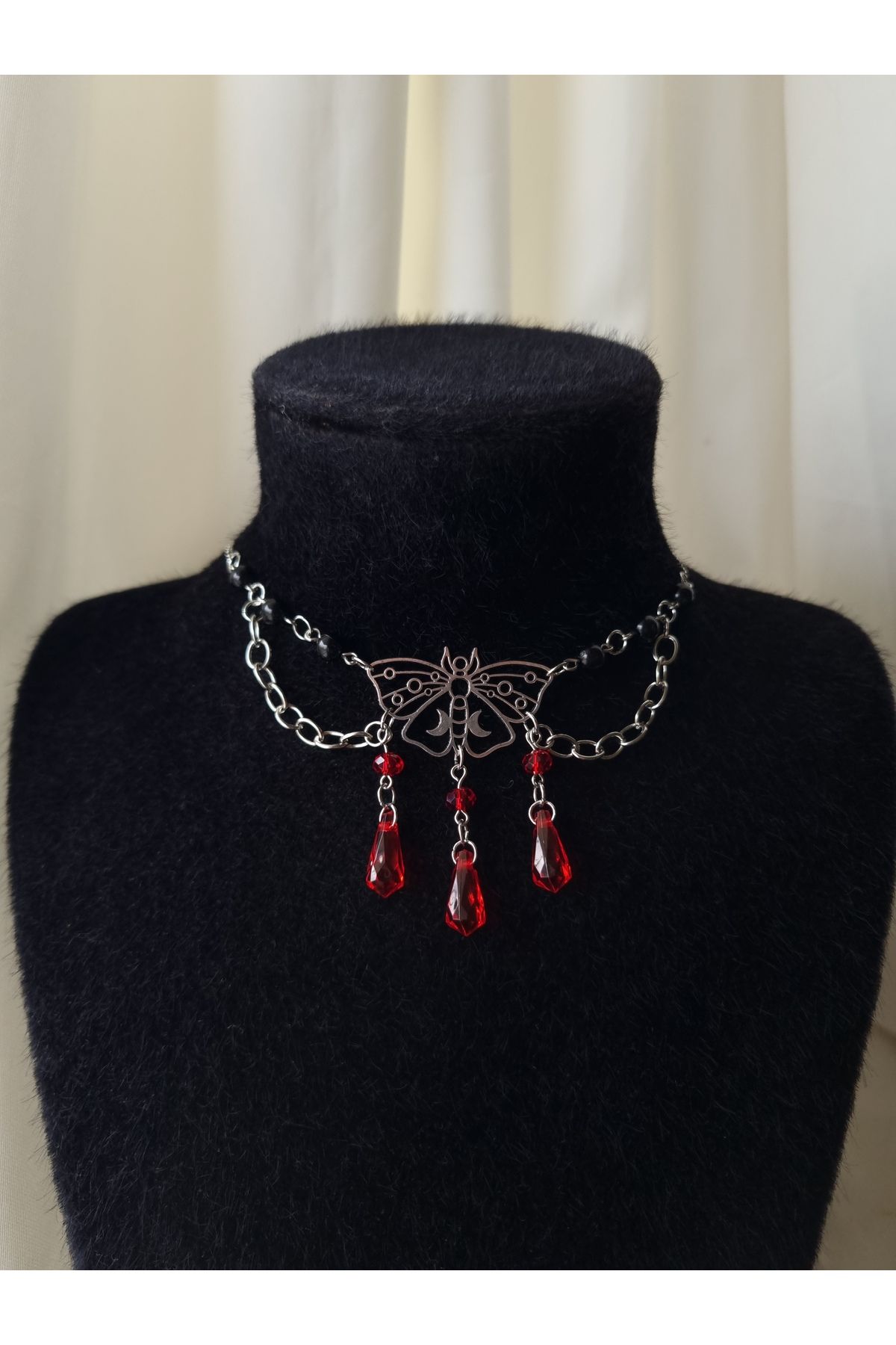Crosswonder Gothic Butterfly Drops Kolye y2k
