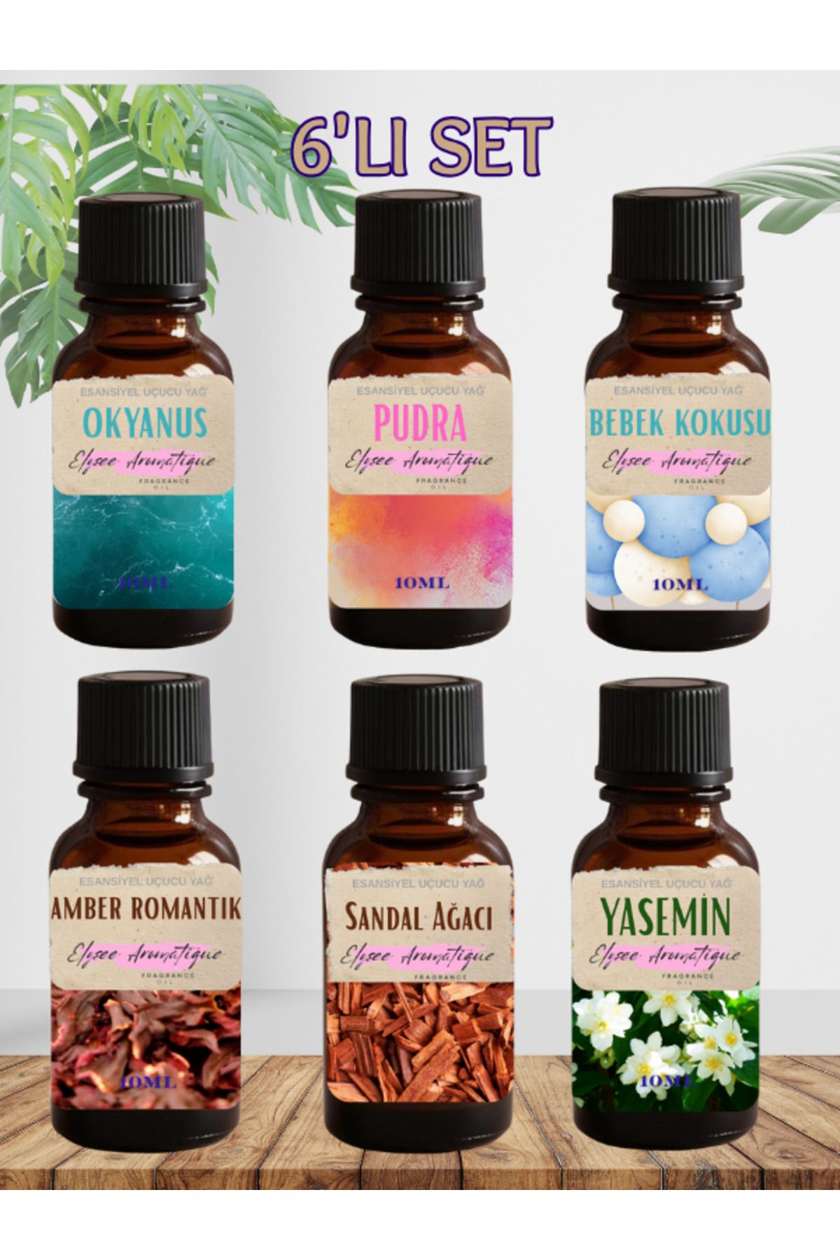 Elysee Aromatique 6'lı Set Esansiyel Uçucu Koku Yağı Difüzör Esansı Buhurdanlık Yağı Aromaterapi Yağı