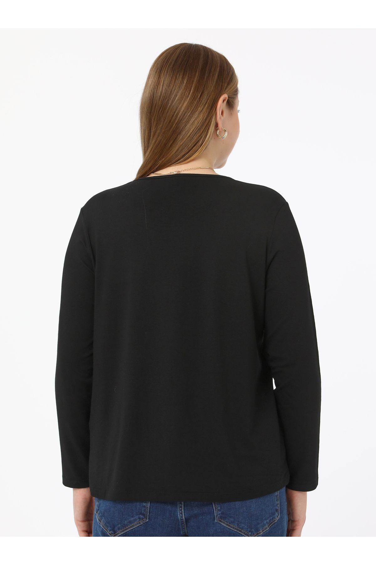 ALİA-Tricou cu decolteu din țesătură din viscoză - Negru - Alia 6