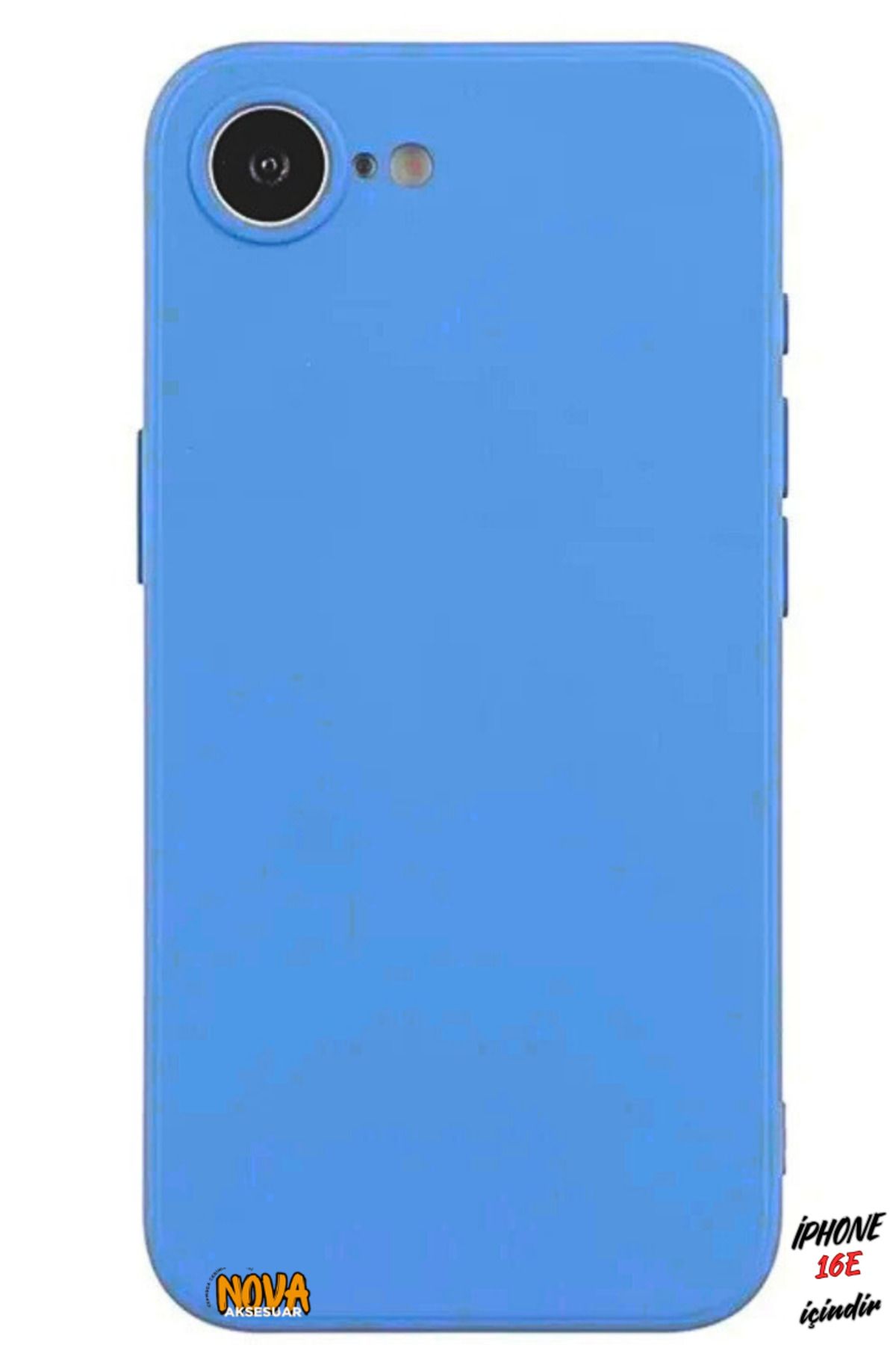 cepmoda iPhone 16E Kılıf | Içi Kadife Lansman Soft Doku Silikon Kapak V7 | Mavi
