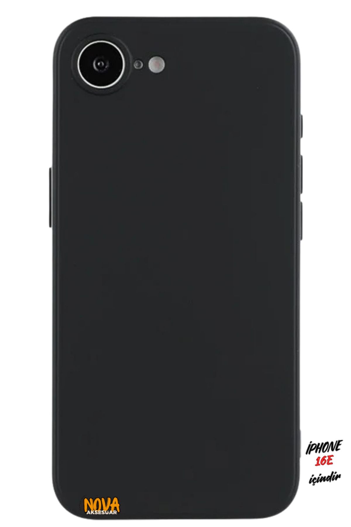 cepmoda iPhone 16E Kılıf | Içi Kadife Lansman Soft Doku Silikon Kapak V7 | Siyah