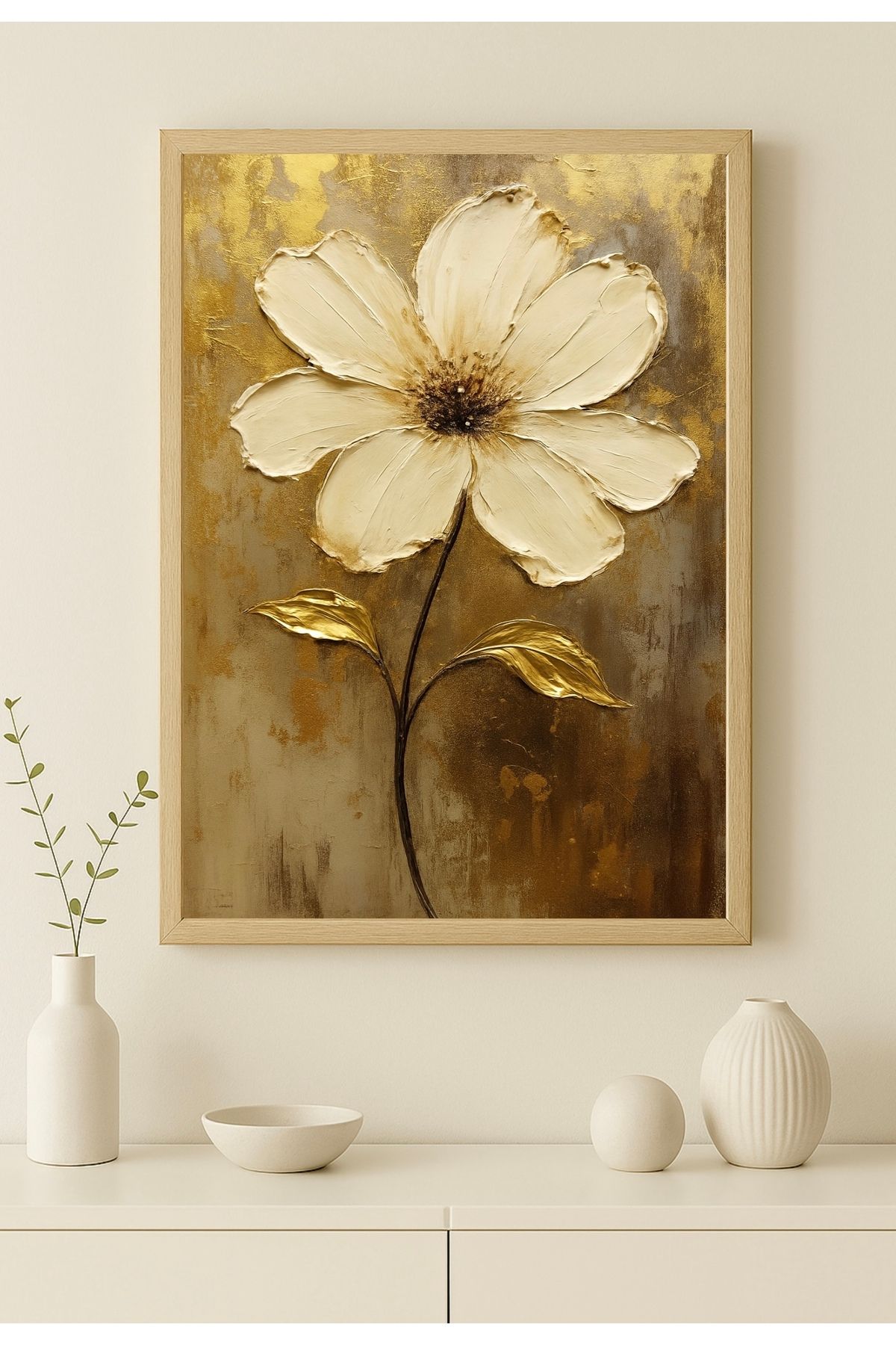 For Art Atölye Gilded Grace - Özel Tasarım Dijital Baskı Ahşap Çerçeveli Tablo