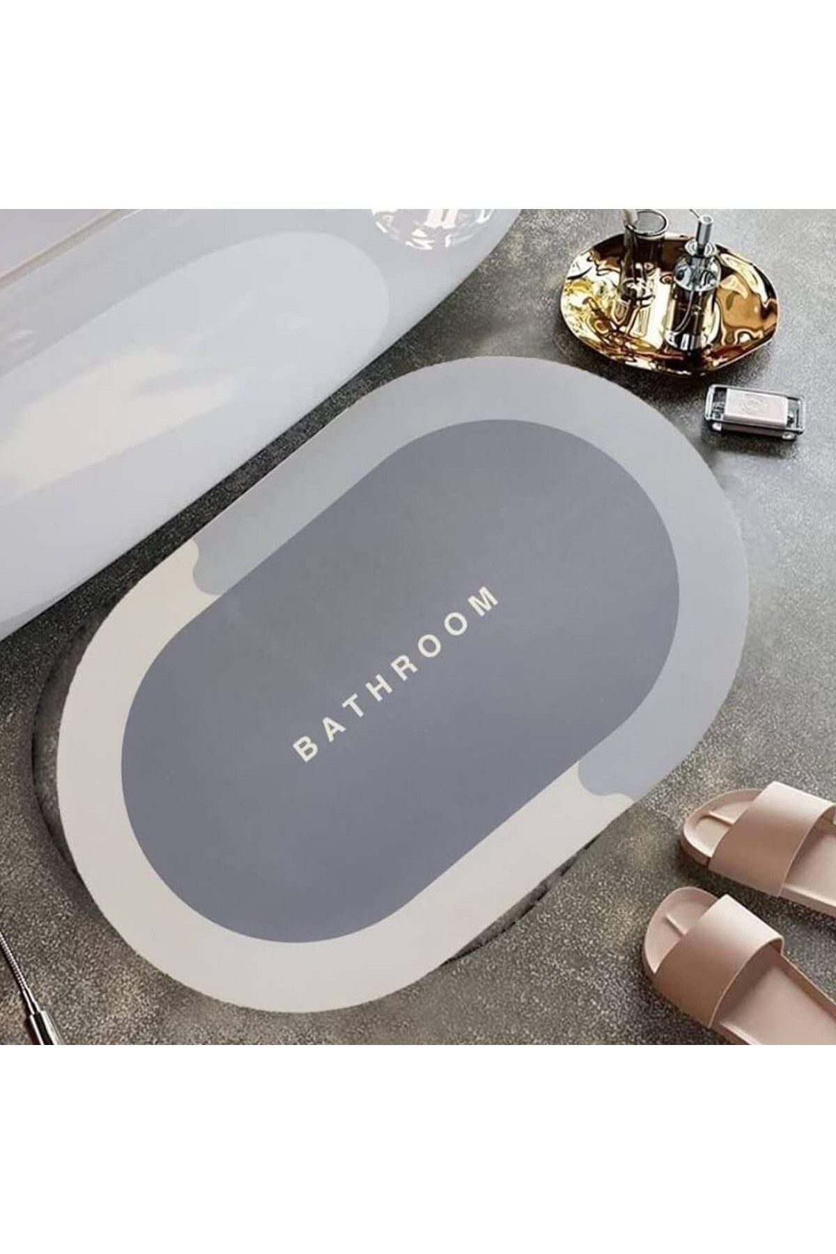 doremodam Sihirli Süper Su Emici Kaymaz Tabanlı Oval Paspas 40*60 cm (4767) - Lisinya