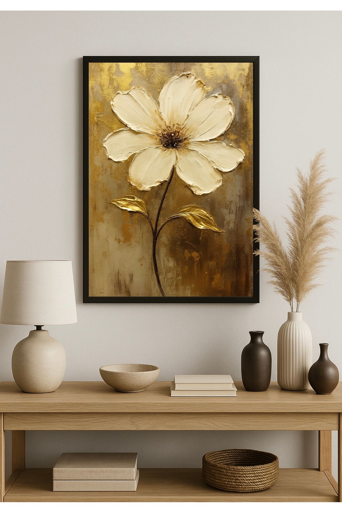 For Art Atölye Gilded Grace - Özel Tasarım Dijital Baskı Ahşap Çerçeveli Tablo