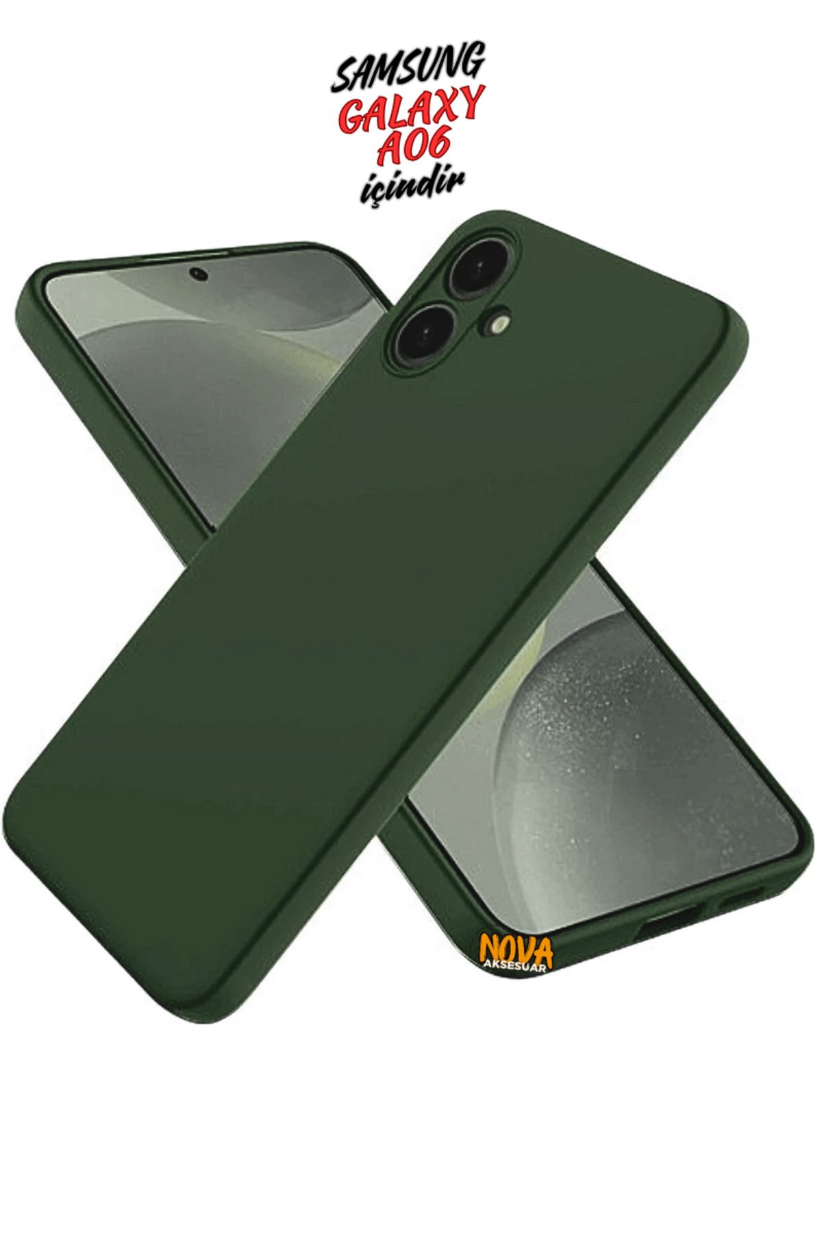 cepmoda SAMSUNG GALAXY A06 Kılıf | Yumuşak Ince Slim Soft Silikon Yerli Üretim Kapak - KOYU YEŞİL