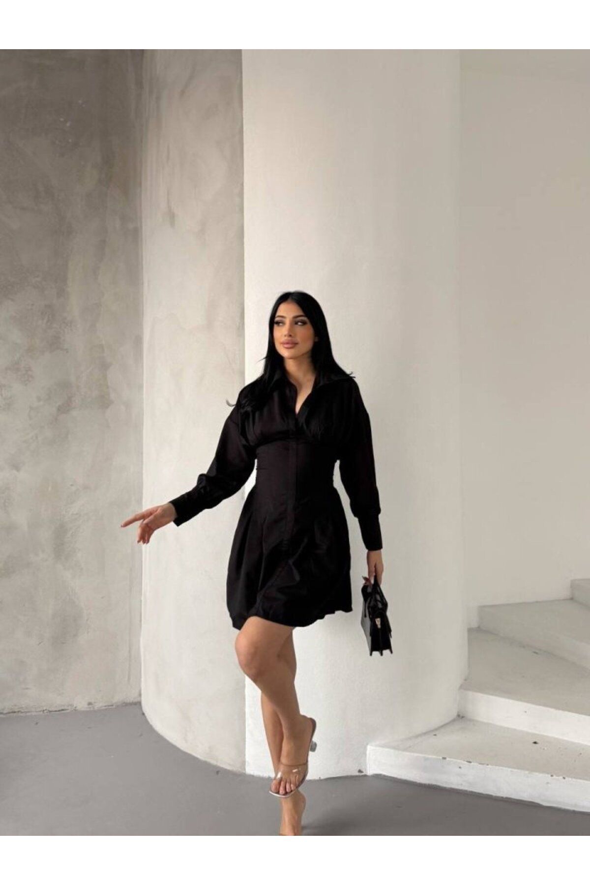 velmorafashion Düğüm Detaylı Elbise